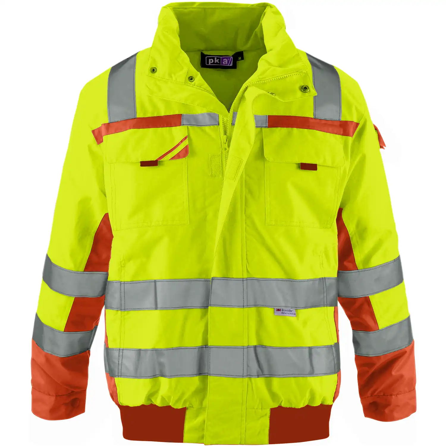 Warnschutz-Pilotenjacke Klasse 3 in gelb/orange, M - Thumbnail 1