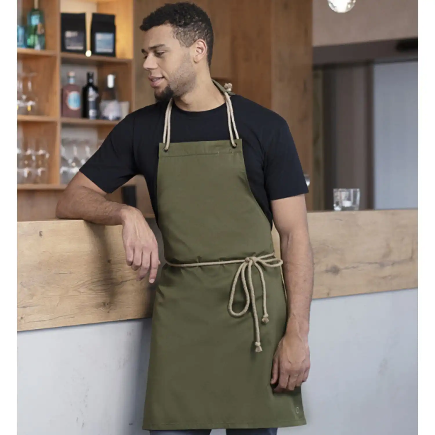 Latzschürze New-Nature "LS 40" in moosgrün - Thumbnail 4