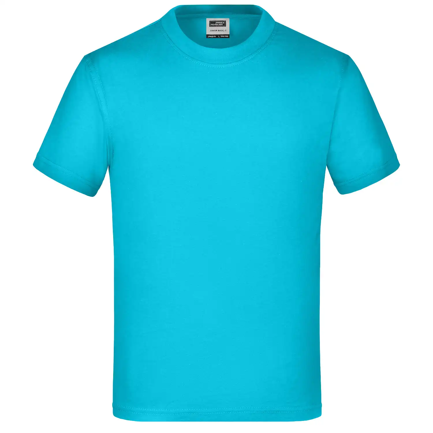 Kinder T-Shirt Basic-T "JN019" in turquoise, L - Bild 1