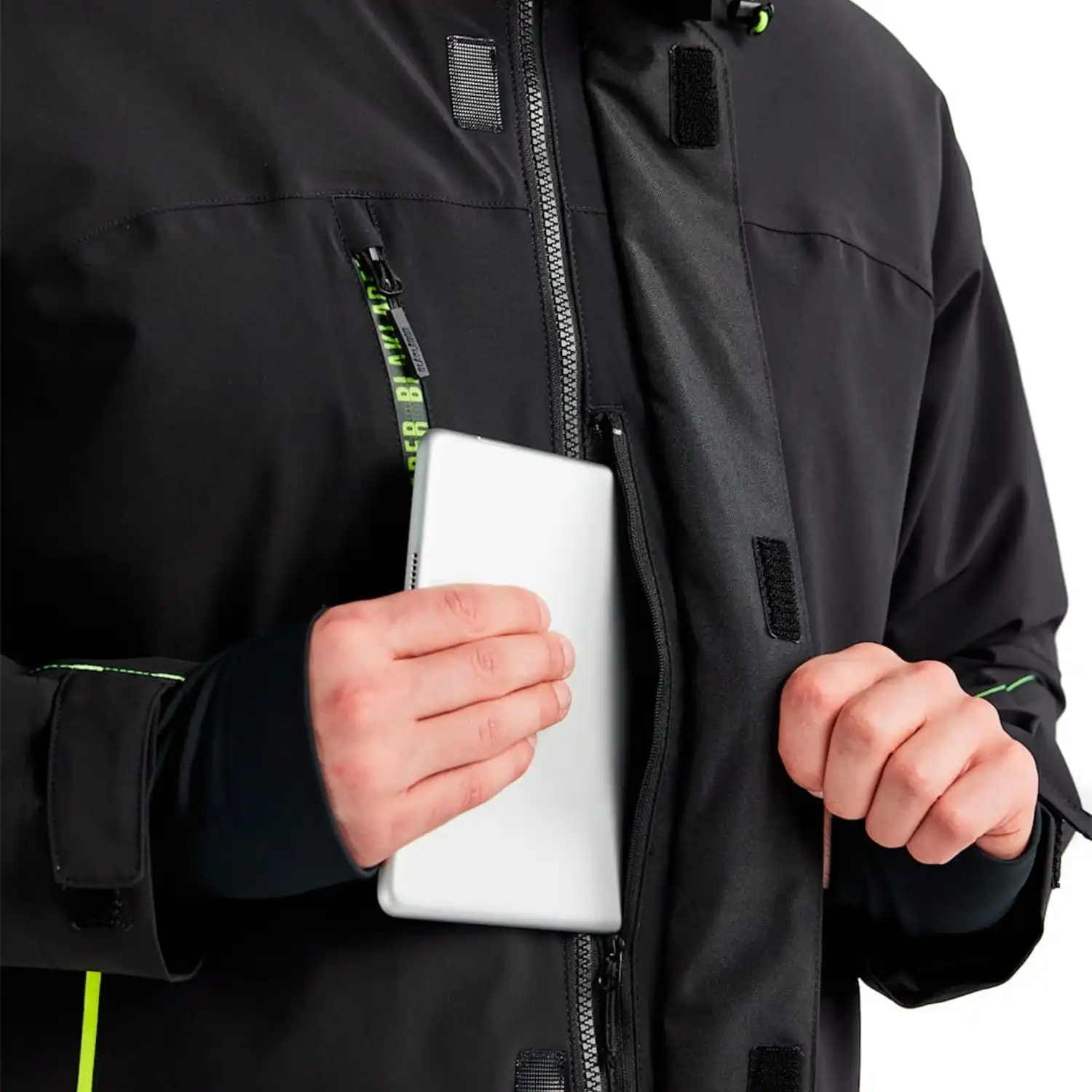 Stretch Winterjacke "4484" in schwarz/gelb, 3XL - Thumbnail 5