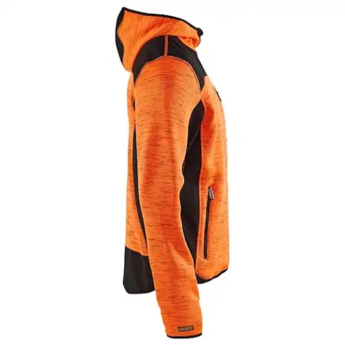 Strickjacke "4930" mit Softshell in 259 orange/schwarz, L - Thumbnail 4