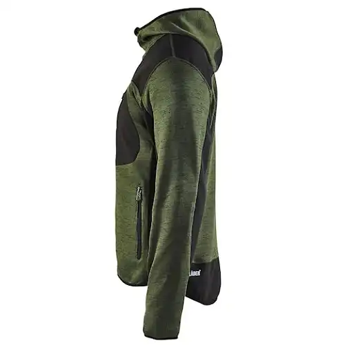 Strickjacke "4930" mit Softshell in armygrün/schwarz, M - Thumbnail 3