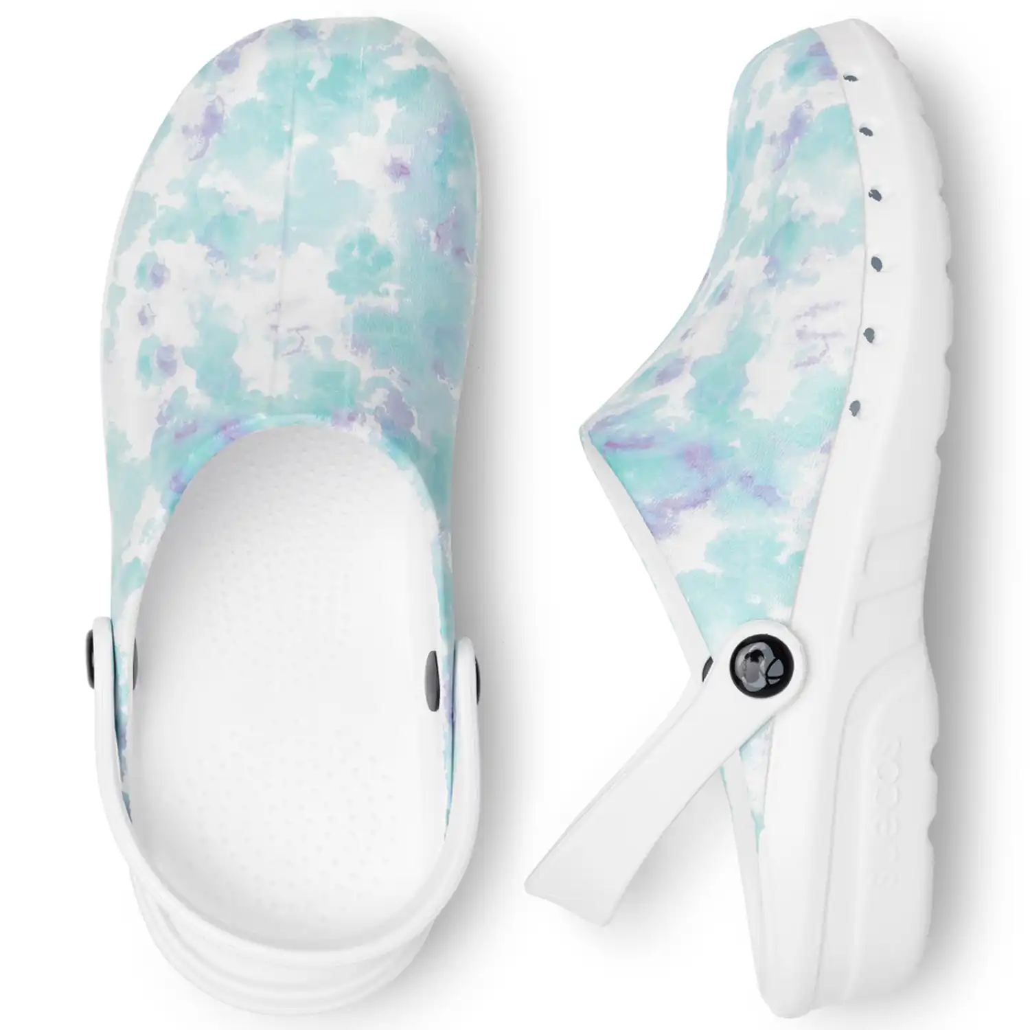 Damen Clogs "ODEN+ PRINT" Water Lower in 39 - Thumbnail 5