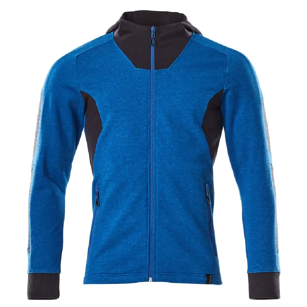 Kapuzen-Sweatjacke "ACCELERATE" in azurblau/schwarzblau, XS - Bild 1