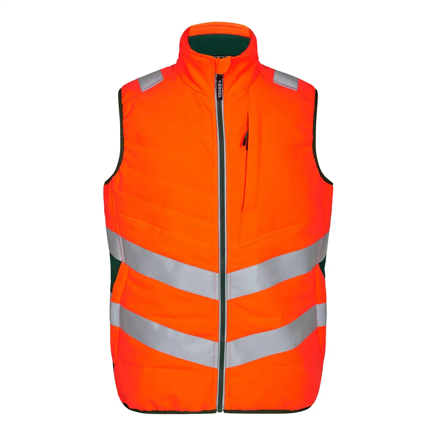 Zip-In Warnschutz Steppweste "5159-158" Safety Kl. 1 in orange/grün, L - Thumbnail 1