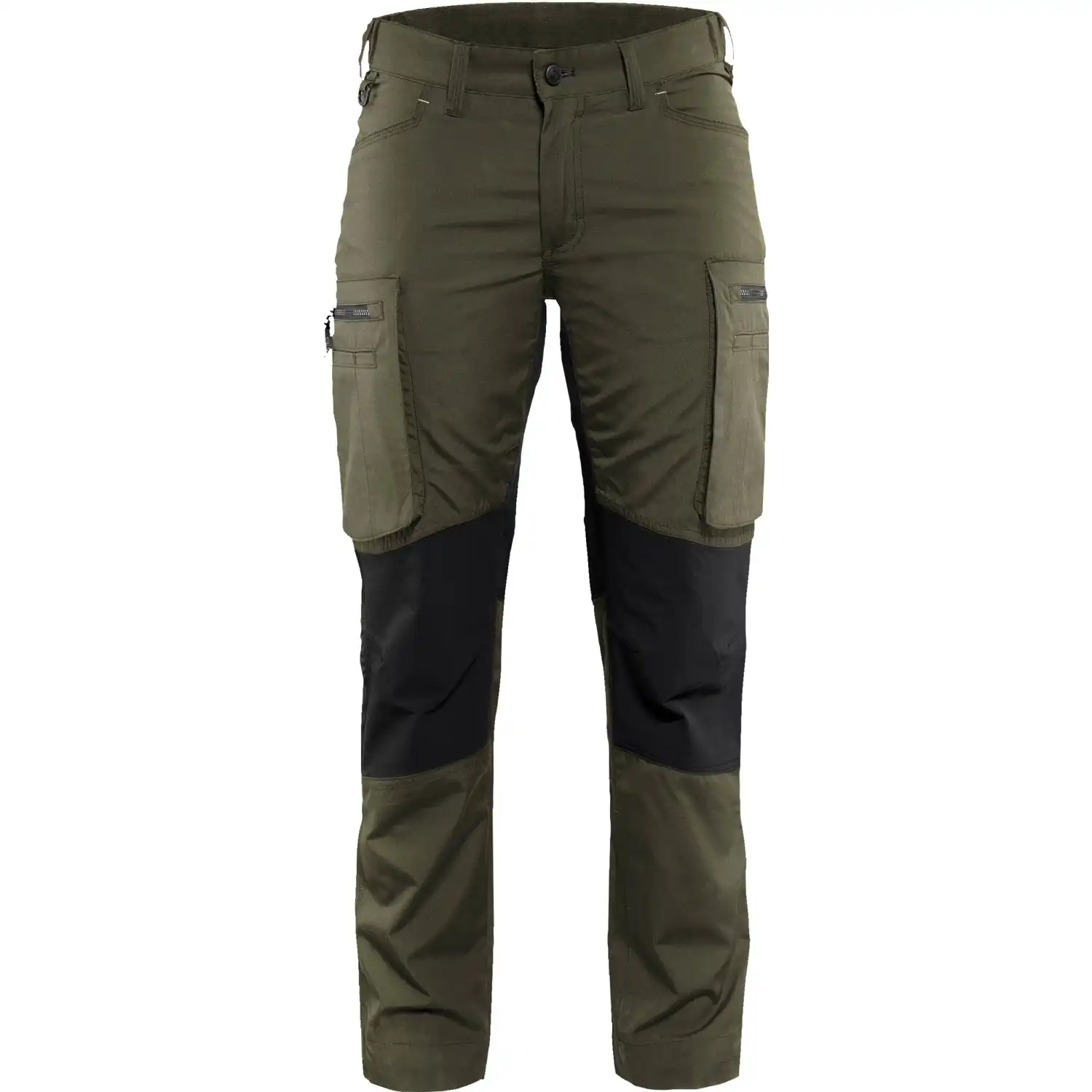 Damen Stretch Servicehose "7159" 166 g/m² in dunkeloliv/schwarz, 40 - Thumbnail 1