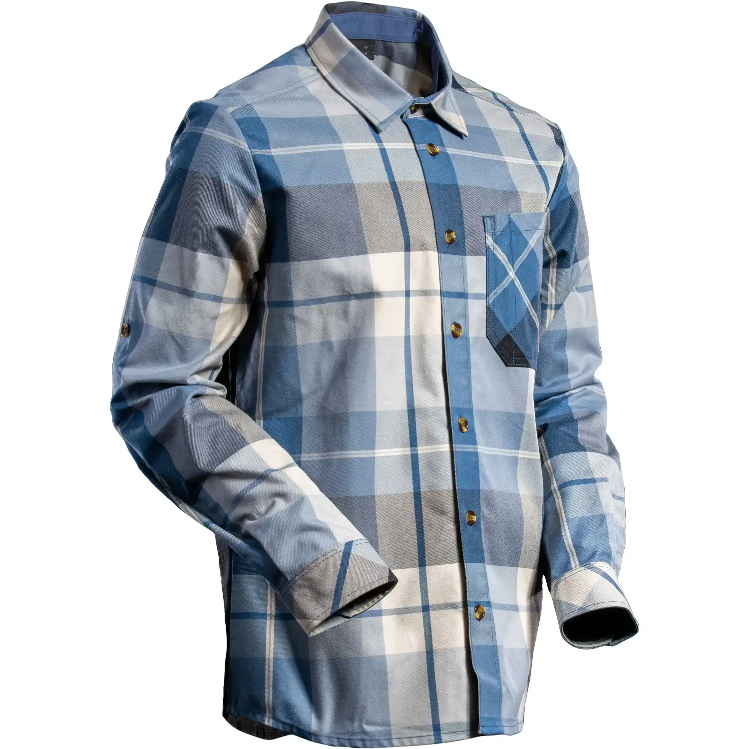 Flanellhemd "22904-446" Customized in schwarzblau-kariert, XS - Thumbnail 1