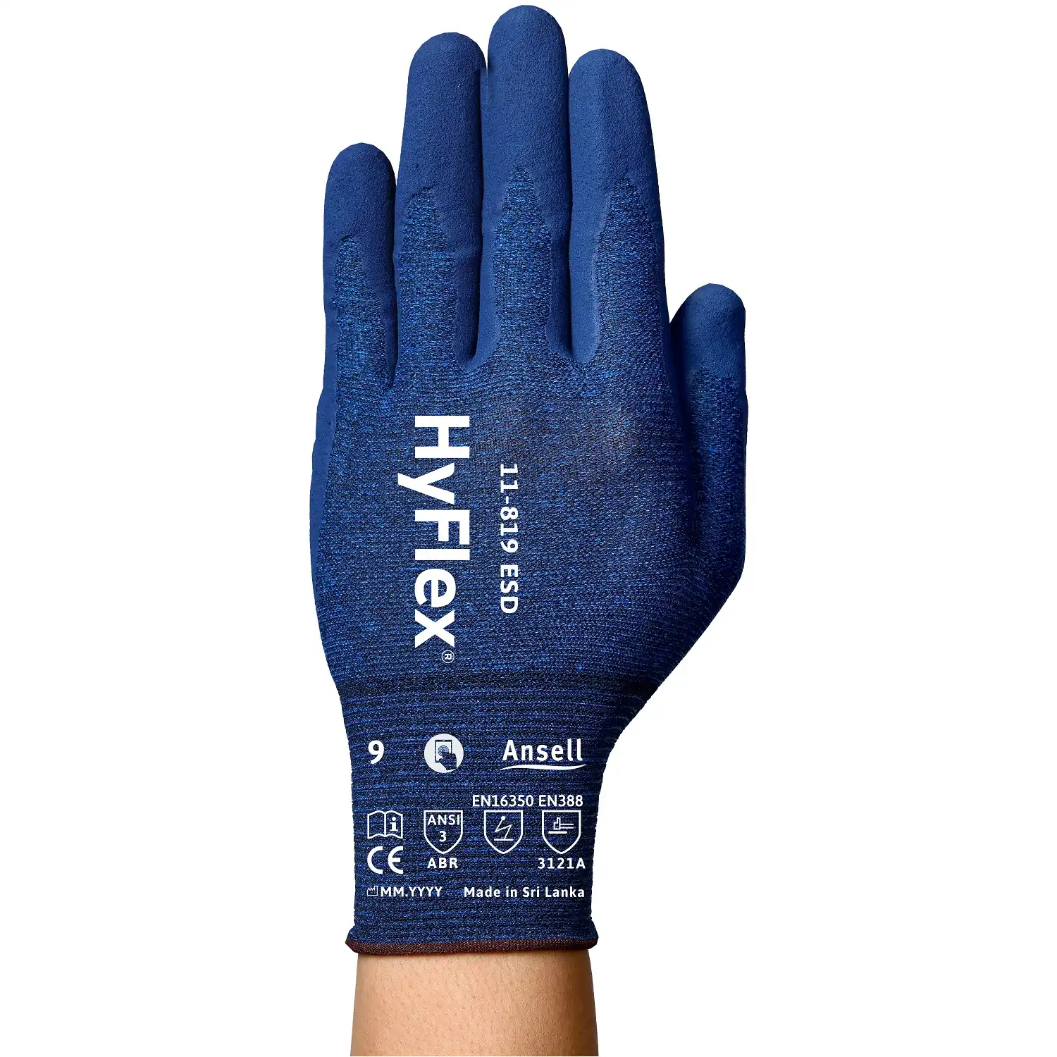 Nitril Montagehandschuhe "HyFlex®" 11-819 ESD in 8 (M) - Thumbnail 1