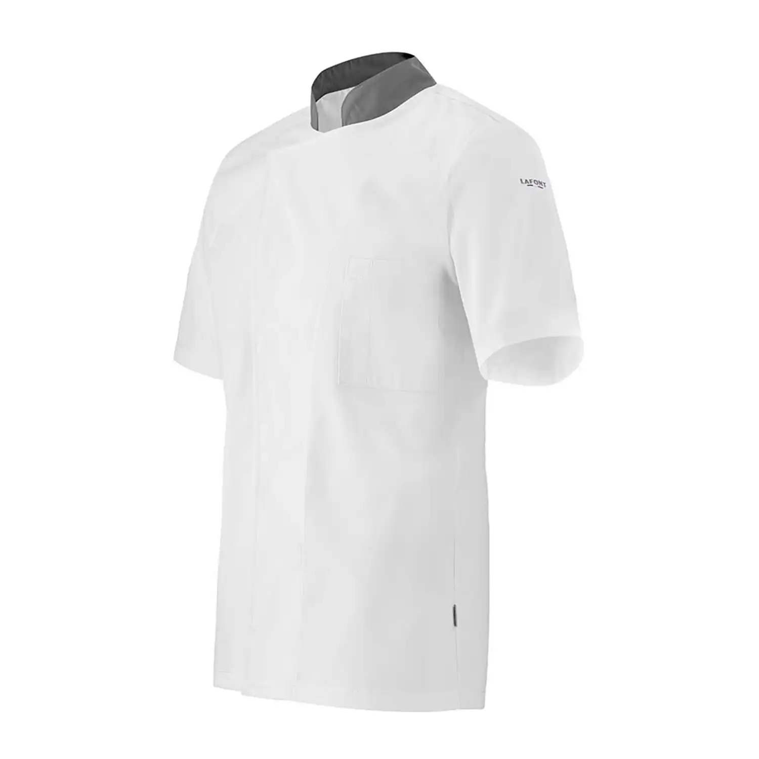 Herren Kochhemd "TURNIP" in weiß/anthrazit, L - Thumbnail 2