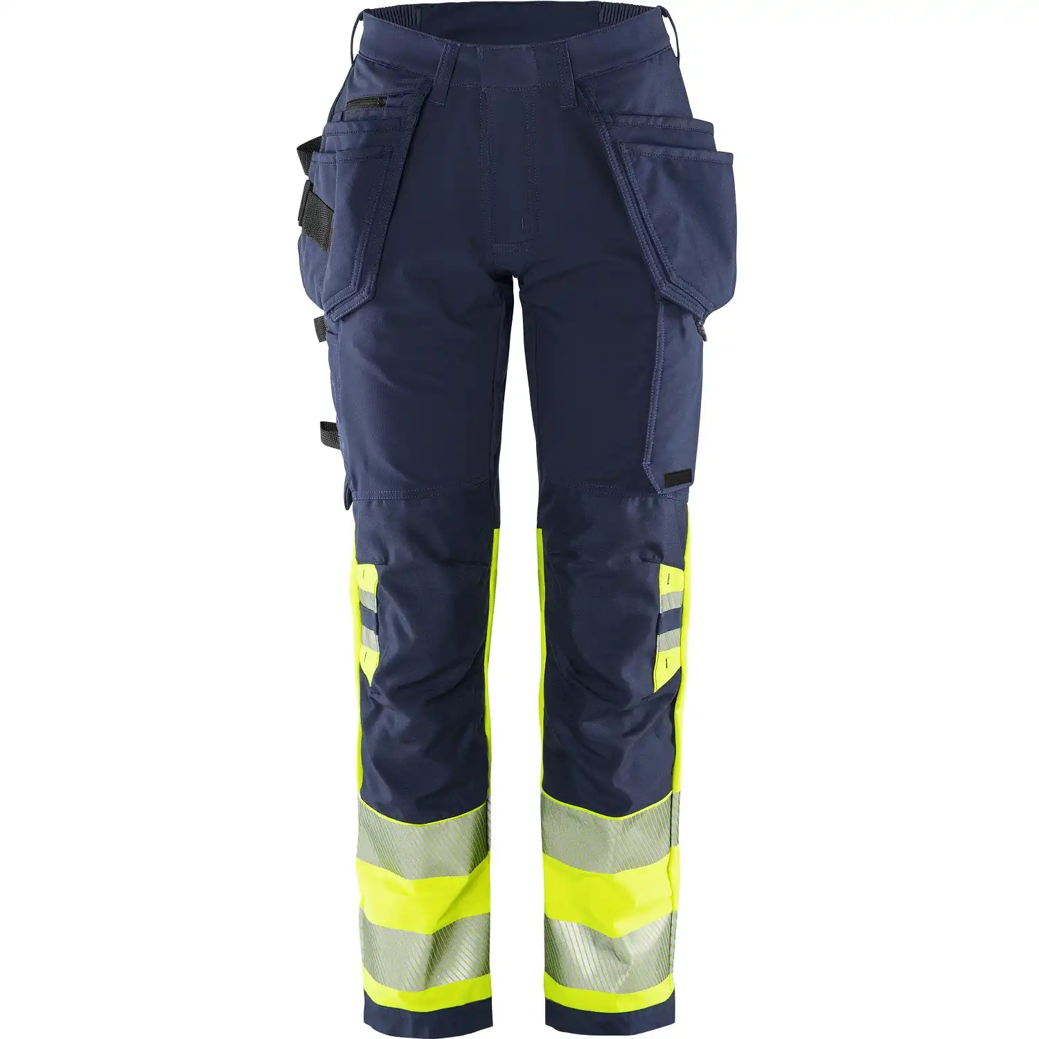 Damen Warnschutz Handwerkerhose "2663 GSTP" Green Stiby in gelb/marine, R34 - Thumbnail 1