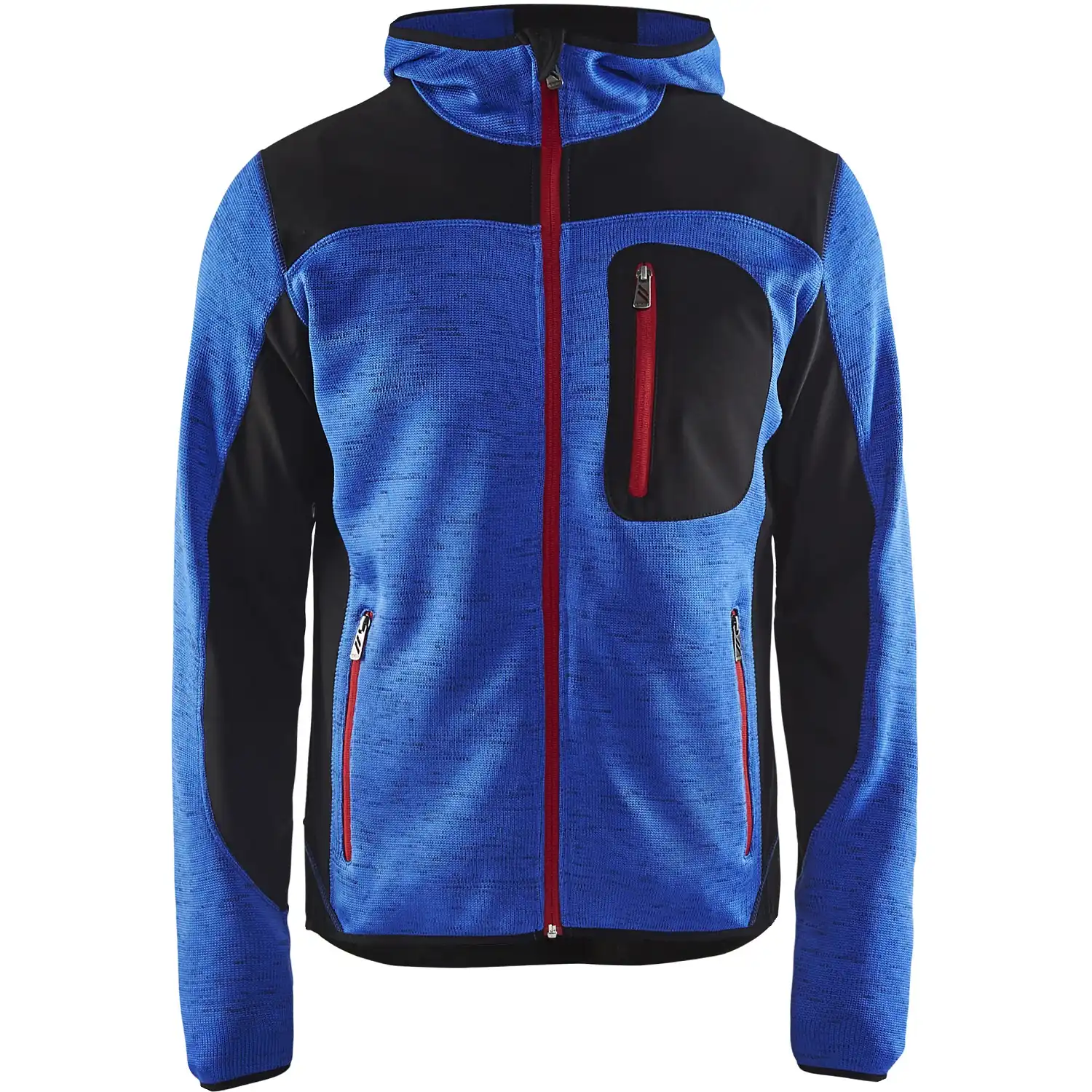 Strickjacke "4930" mit Softshell in kornblau/schwarz, L - Thumbnail 1