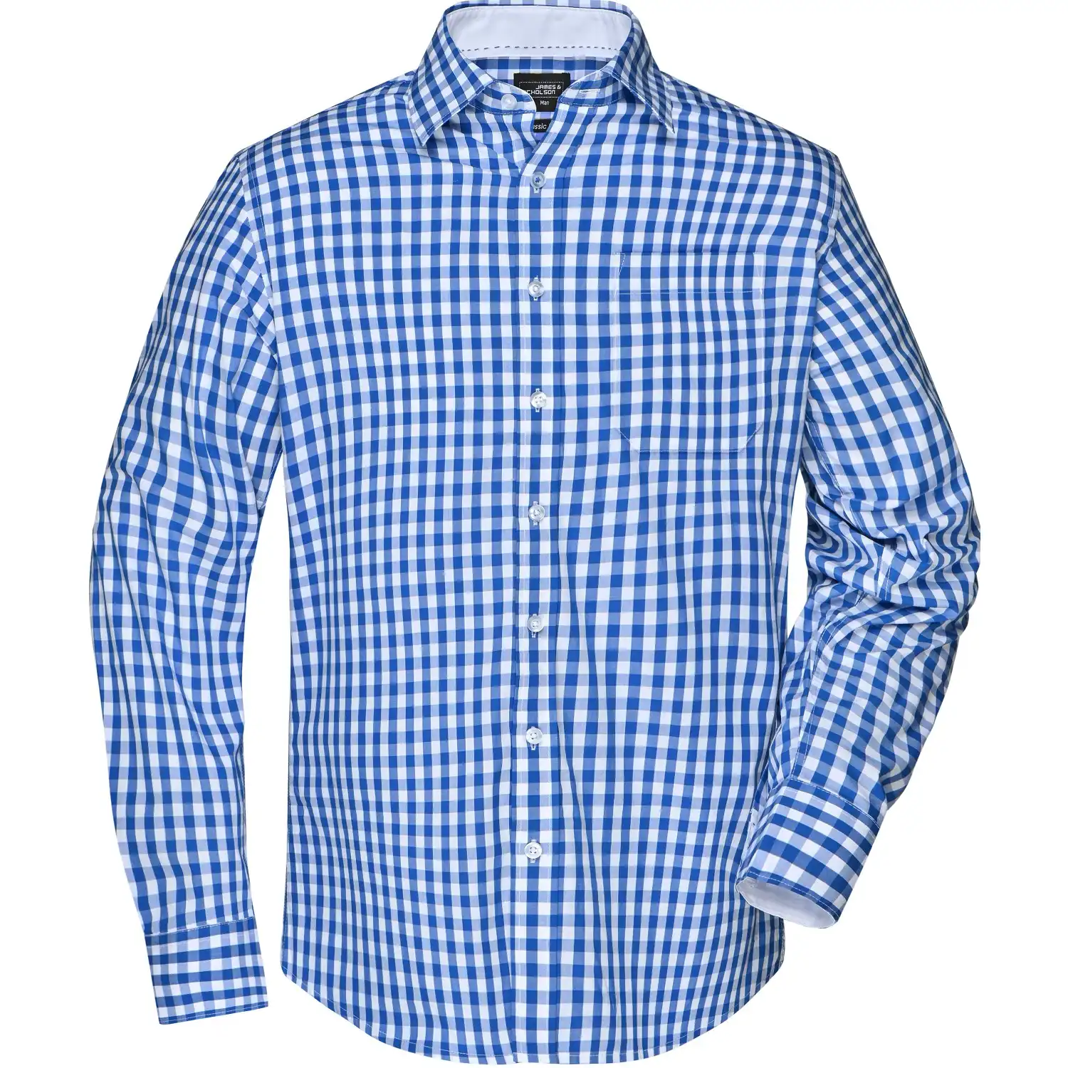 Karo-Hemd "JN617" in royal/white, 3XL - Bild 1