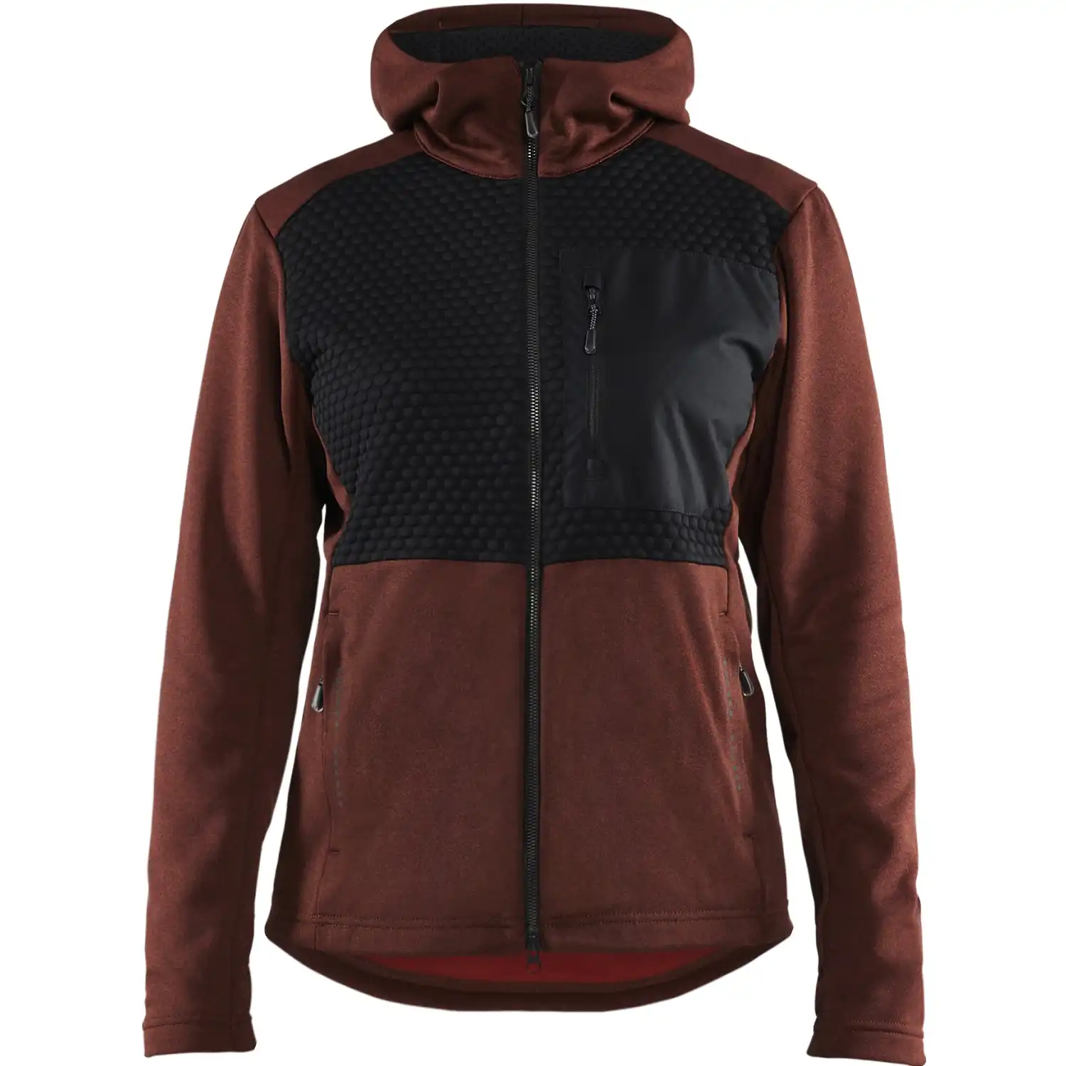 Damen Fleecejacke "3542" in rostrot/schwarz, XS - Thumbnail 1