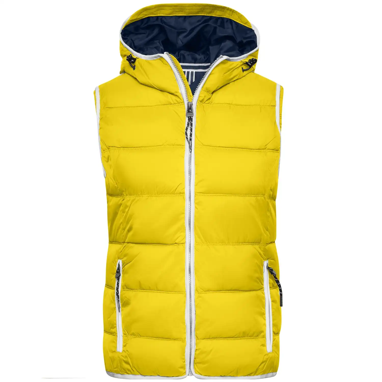 Damen Maritime Weste "JN1075" in sun-yellow/white, S - Bild 1