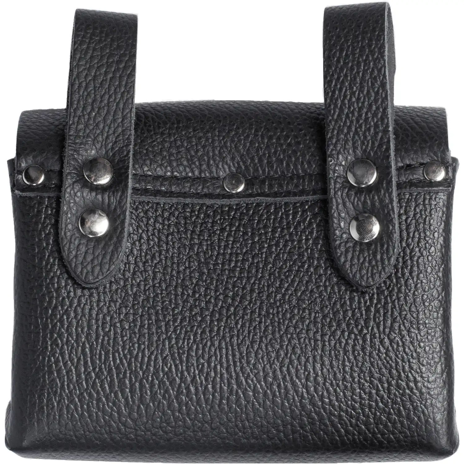 Nageltasche doppelt genietet mit Klappe "BASTIAN" schwarz - Thumbnail 2