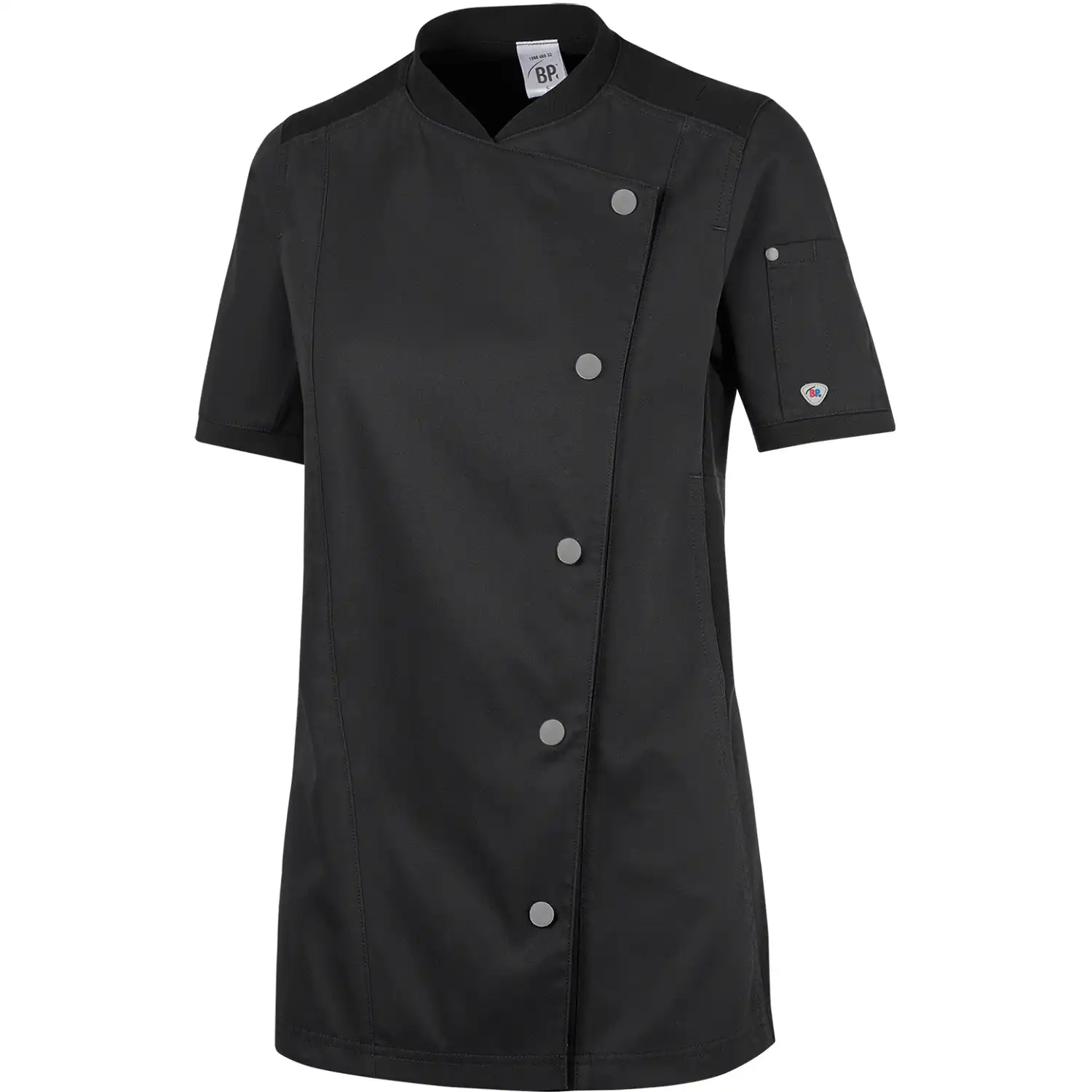 Damen Komfort-Kochjacke halbarm "1598-485" Gourmet in schwarz, XS - Thumbnail 1