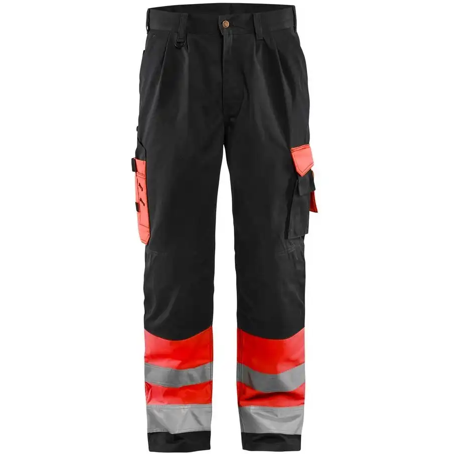 Warnschutz Bundhose HIGH-VIS "1584" Kl. 1 in rot/schwarz, C148 - Bild 1