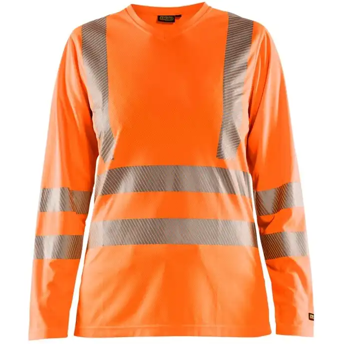 Damen Warnschutz Langarmshirt mit UV-Schutz "3485" in Orange, 3XL - Thumbnail 1