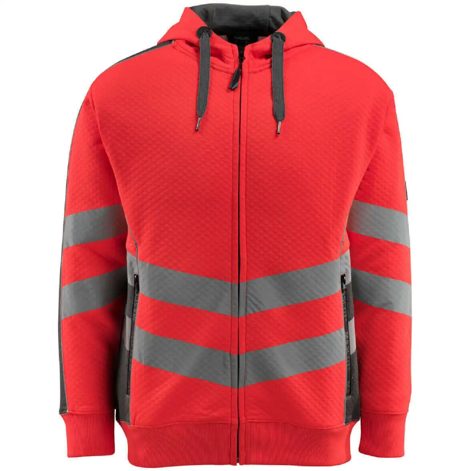 Warnschutz Kapuzensweatshirt "CORBY" Safe Supreme UV-Schutz in rot/anthrazit, XXL - Bild 1