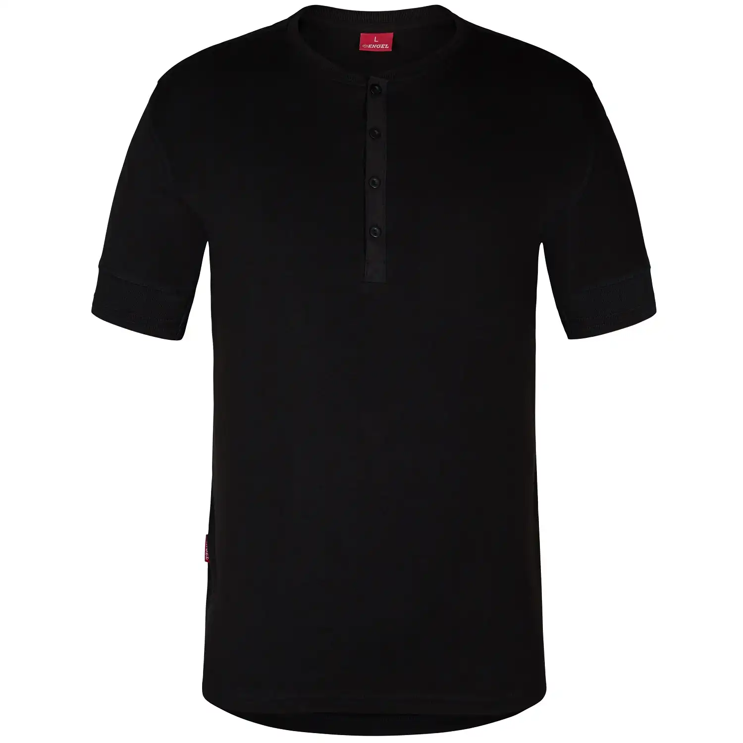 T-Shirt Henley-Grandad "9256-565" Extend in schwarz, L - Thumbnail 1