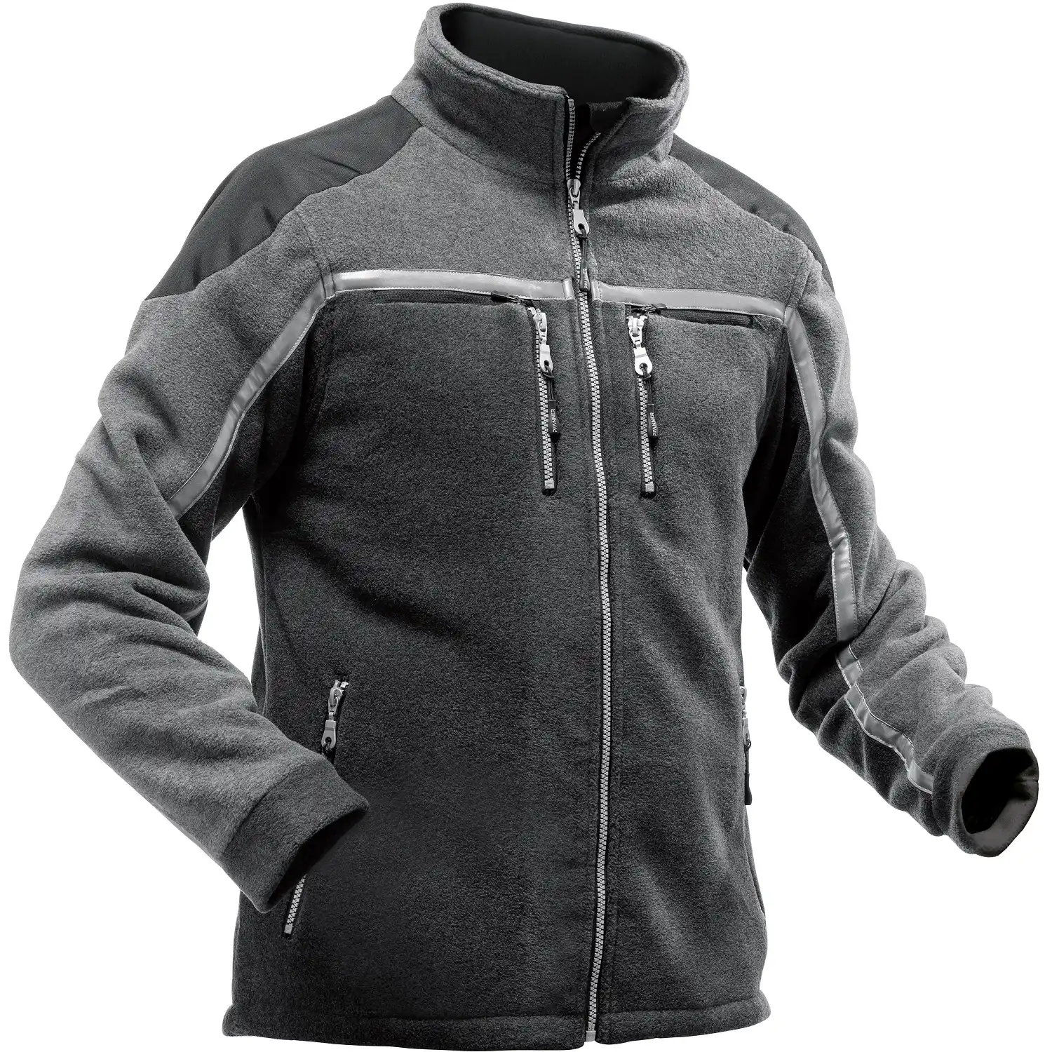 Fleecejacke "JOBBY" in schwarz/grau, L - Bild 1
