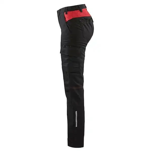Damen Stretch Bundhose "7144" Industrie in schwarz/rot, C32 - Thumbnail 3