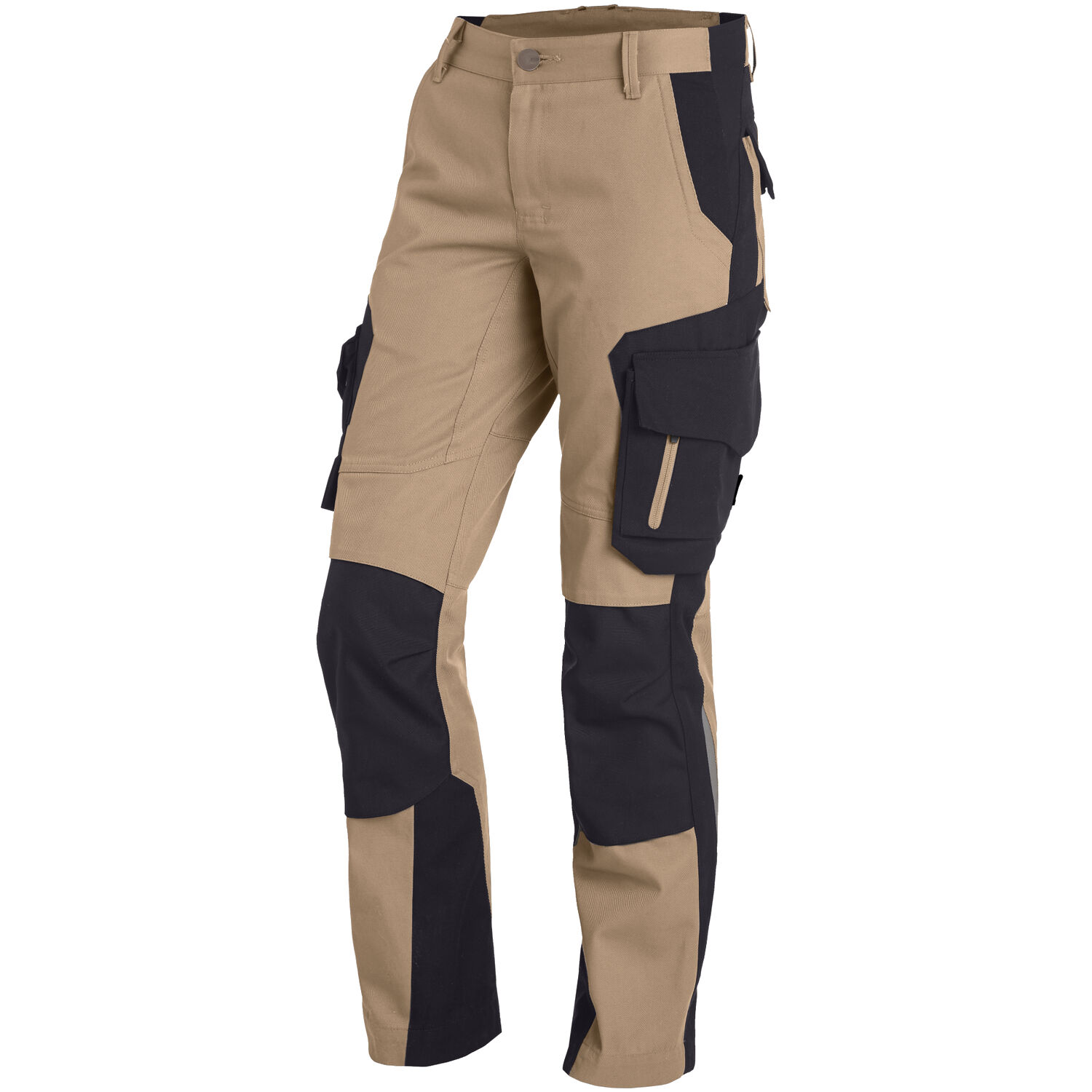 Damen Arbeitshose "ANNETTE" in beige/schwarz, 40 - Thumbnail 1