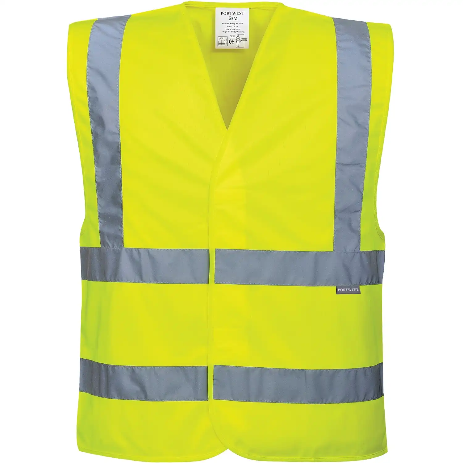 Warnweste 100% Polyester "C470" Kl. 2 in gelb, L/XL - Bild 1