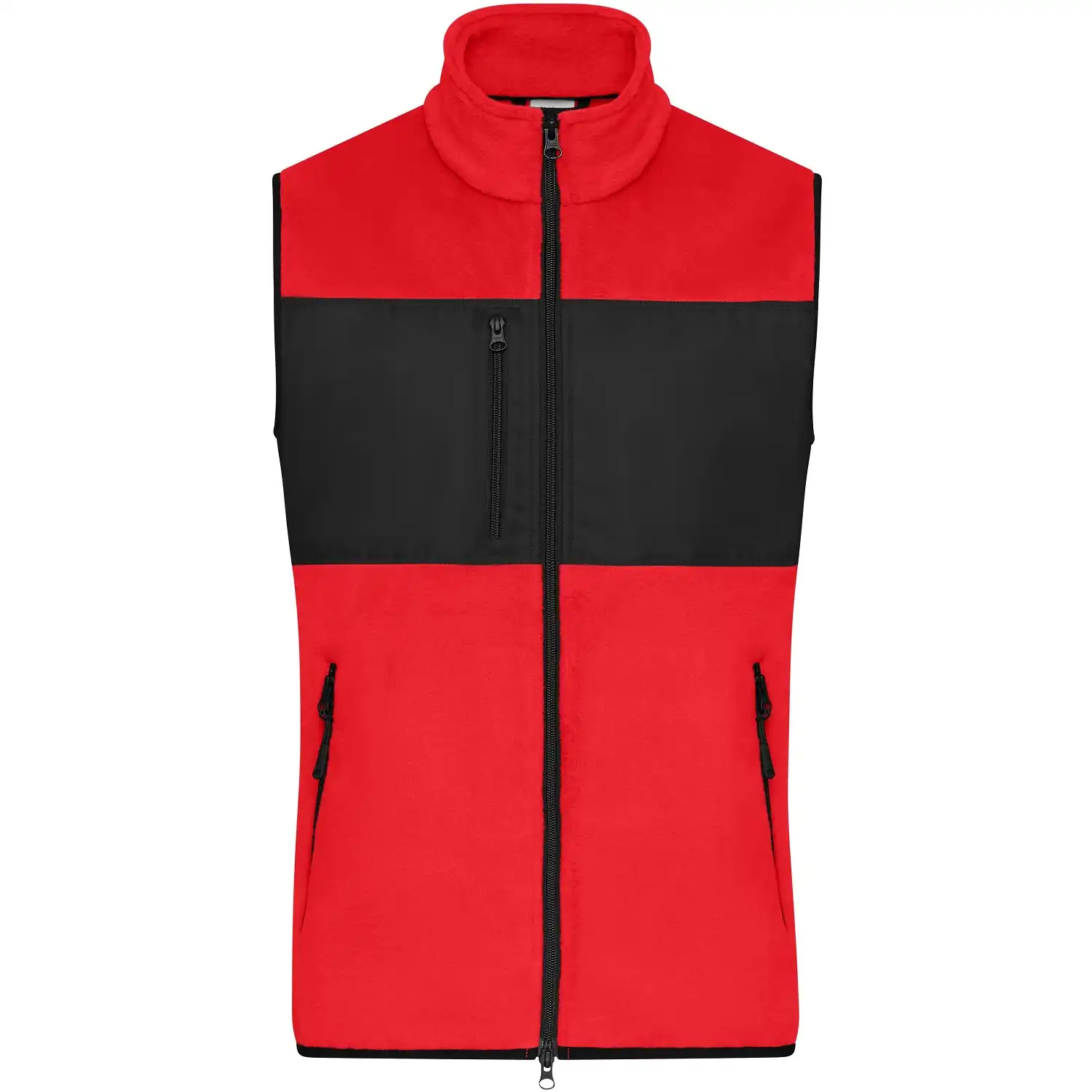 Fleeceweste "JN1310" in red/black, 3XL - Thumbnail 1