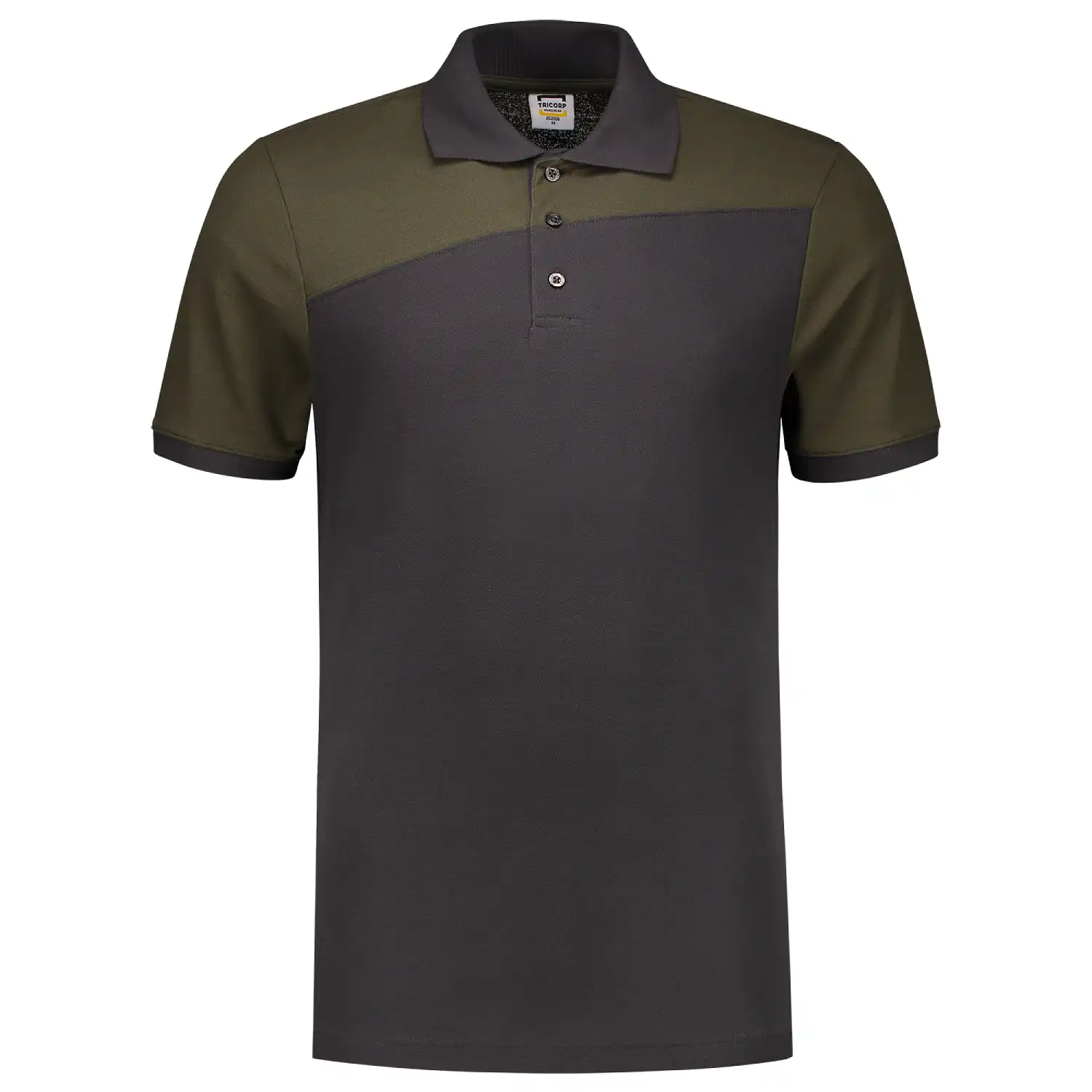Polo-Shirt Bicolor "202006" Workwear in XS, dark grey/army - Thumbnail 1