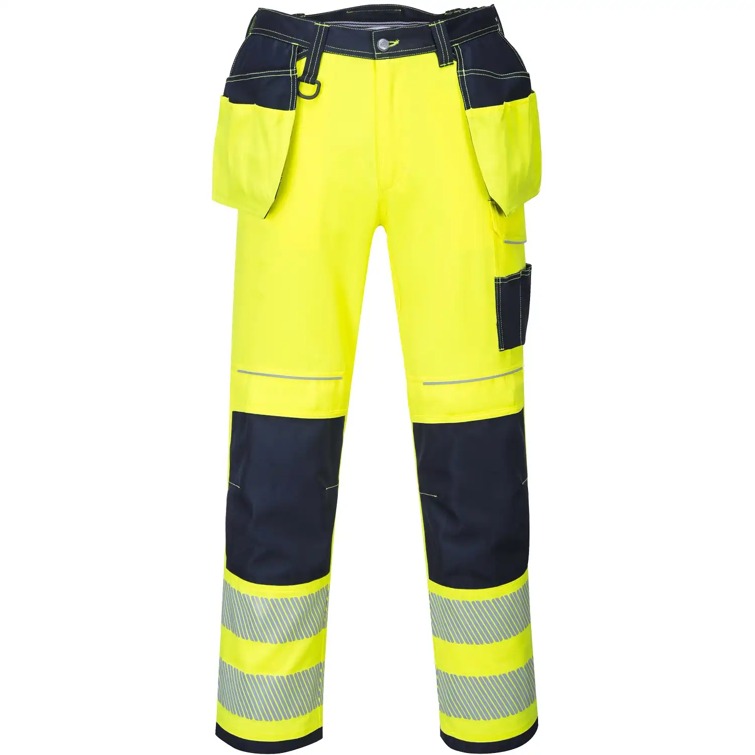 Warnschutz Handwerkerhose "T501" PW3 in gelb/marine, 42 (EU 58) - Thumbnail 1