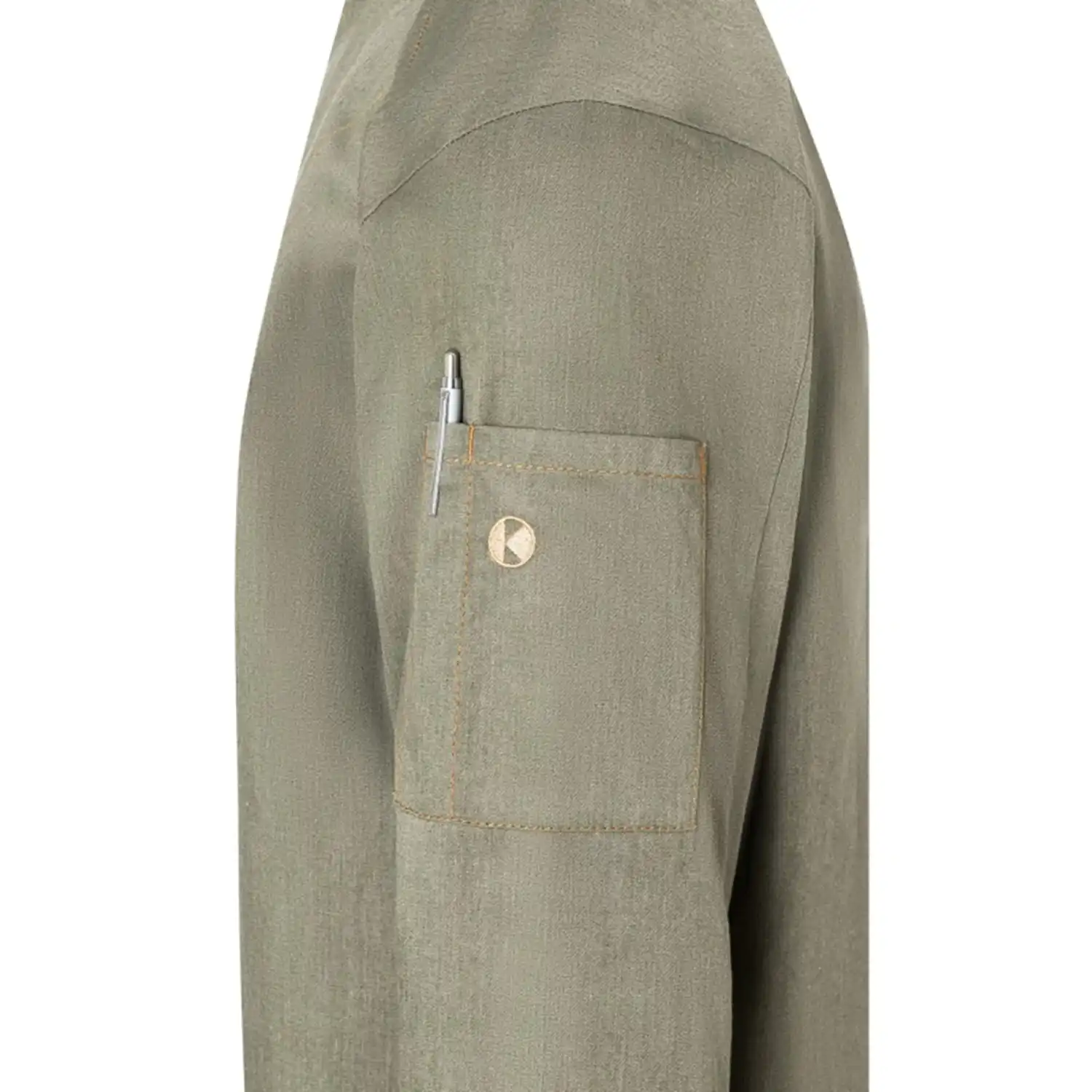 Herren Kochjacke Jeans "JM 24" in 46, vintage moosgrün - Thumbnail 5