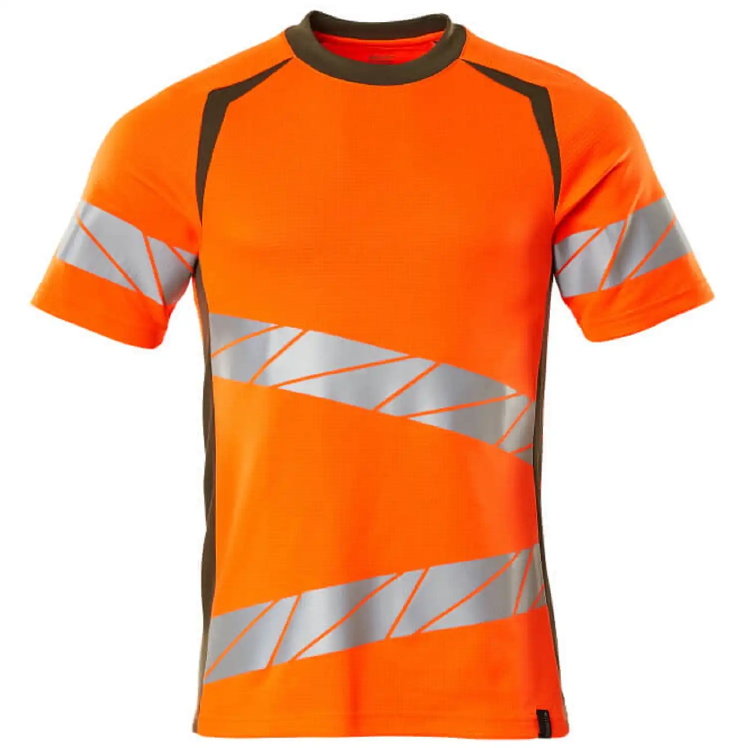 Warnschutz T-Shirt "ACCELERATE SAFE" UV-Schutz in orange/moosgrün, M - Thumbnail 1