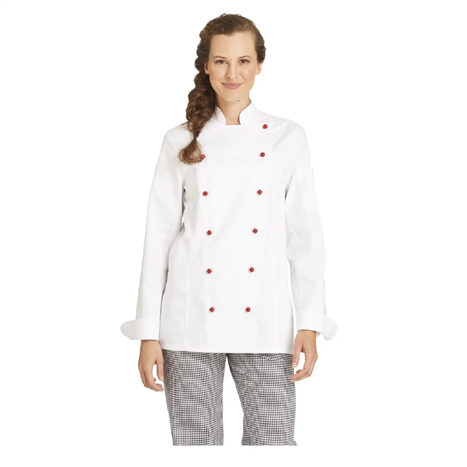 Damen-Kochjacke Langarm "08/5722 in 48, Weiß - Thumbnail 1