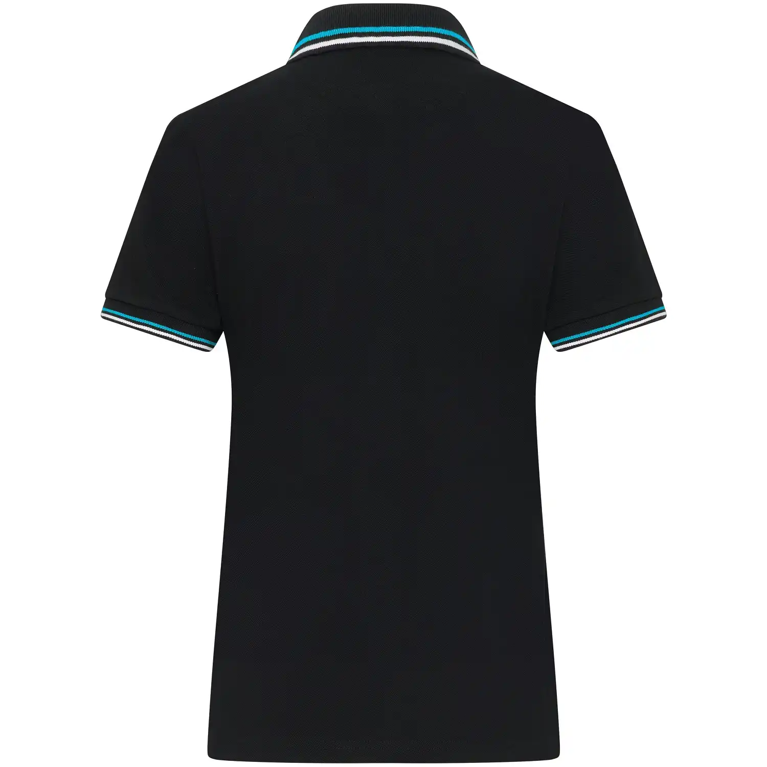 Damen Polo-Shirt "JN1305" in black/white/turquoise, L - Thumbnail 2