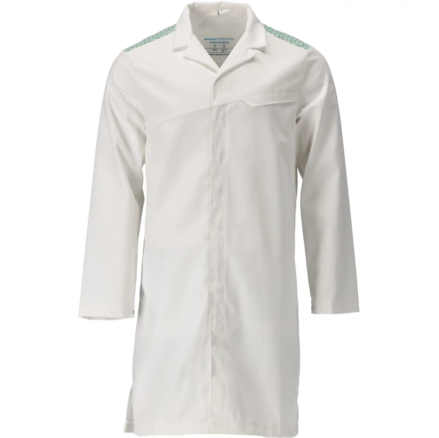 Arbeitsmantel "20354-442" Food & Care in weiß/grasgrün, S - Thumbnail 1