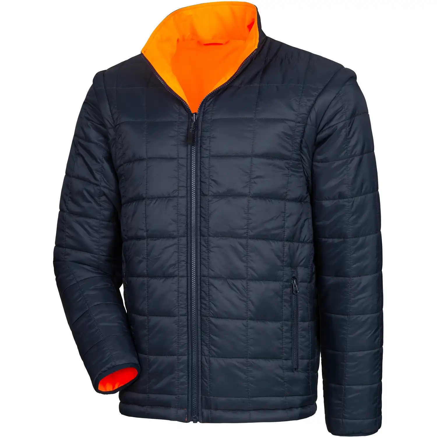 Warnschutz Winterjacke 6-in-1 "MOTION TEX VIZ PLUS" in orange/marine, XL - Thumbnail 5