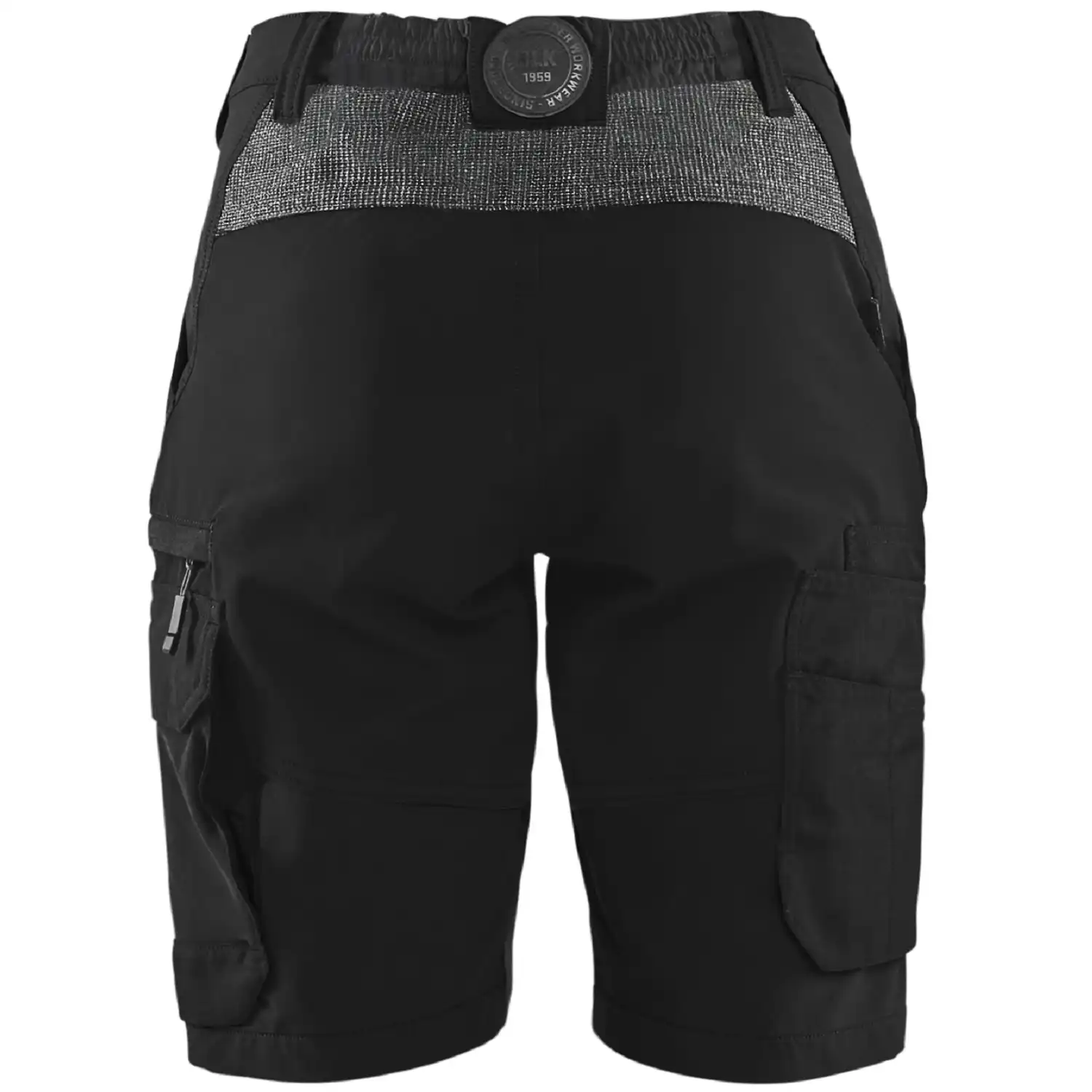 Damen Stretch Service-Shorts "7123" in schwarz/dunkelgrau, C32 - Thumbnail 2