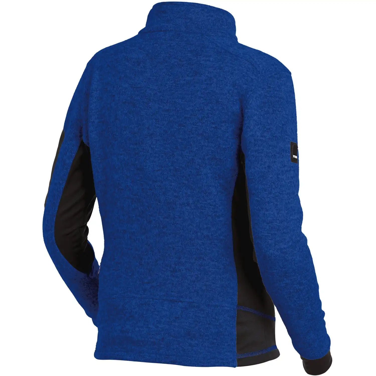 Damen Strick Fleecejacke "MARIEKE" in royalblau/schwarz, L - Thumbnail 2