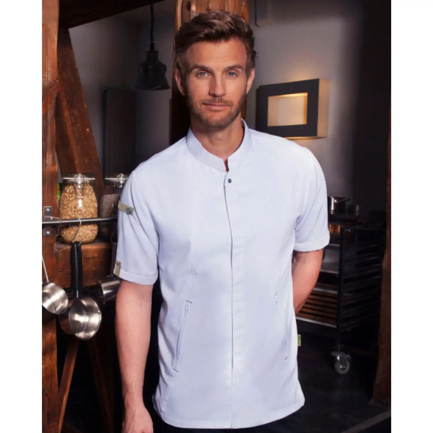 Herren Kochjacke "JM 36" in 48, Weiß - Thumbnail 7