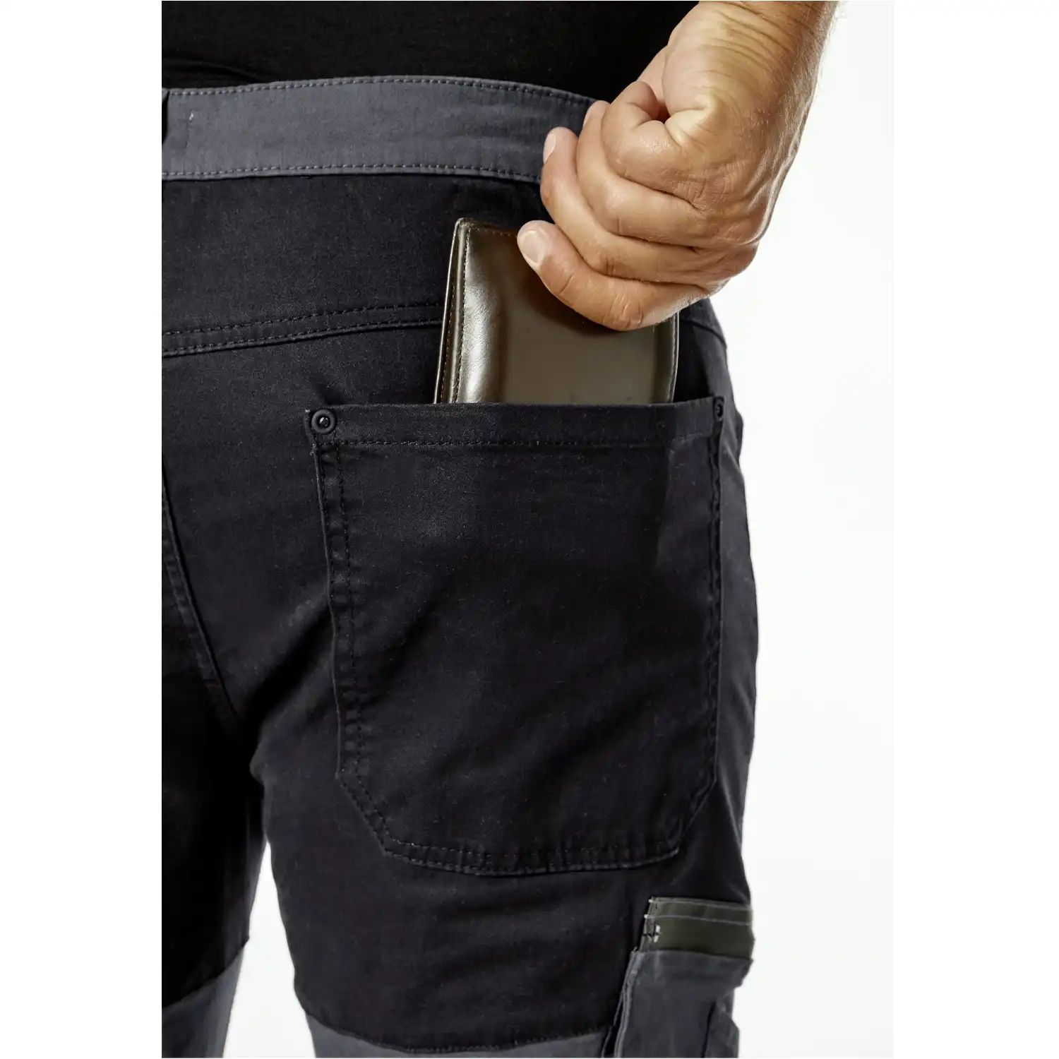 Bundhose "CARGO WORK" Baumwoll-Stretch in oliv/schwarz, 50 - Thumbnail 2
