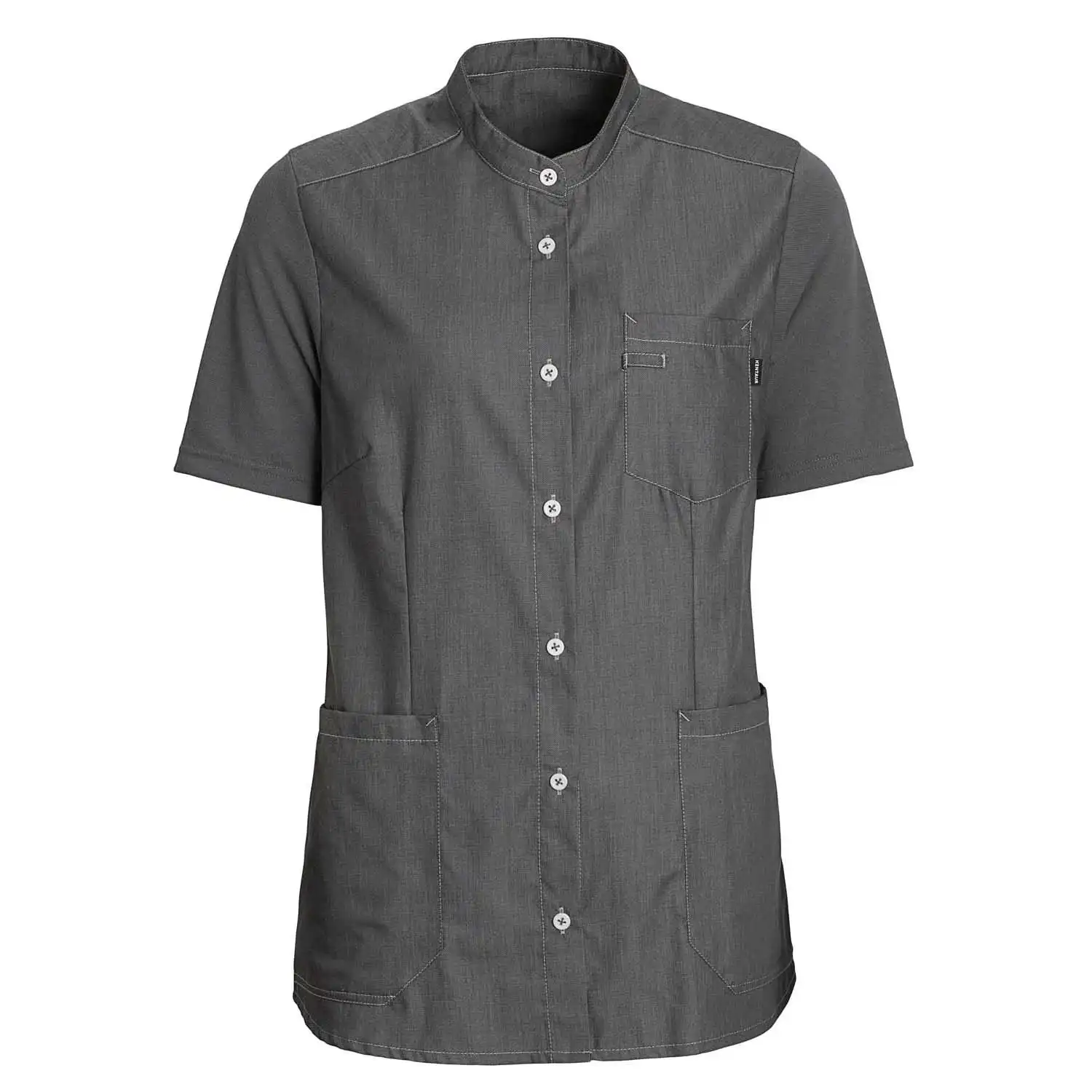 Damen Kasack "15314" Piquée in grau-meliert, L - Thumbnail 1