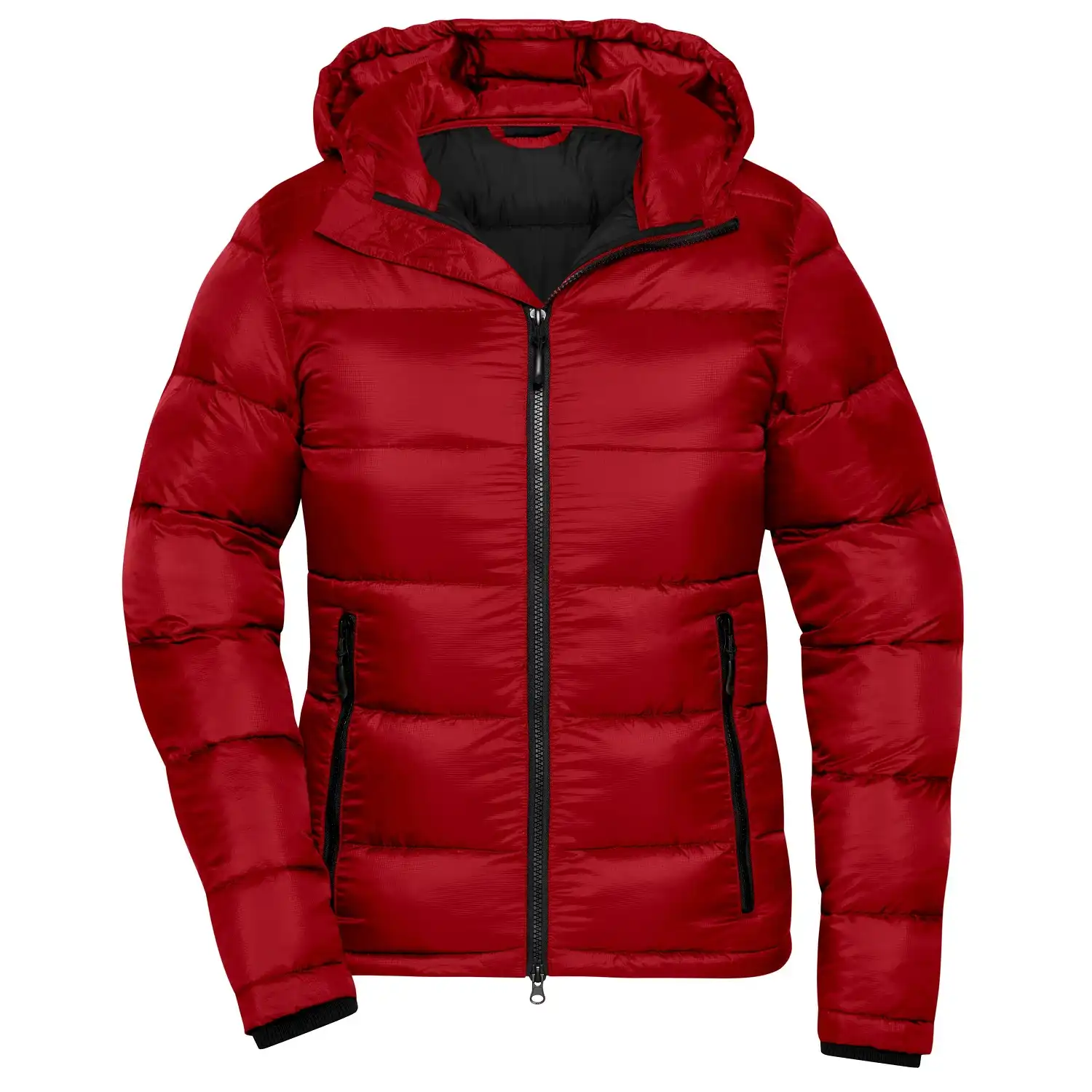 Damen Steppjacke "JN1167" in red/black, L - Thumbnail 1