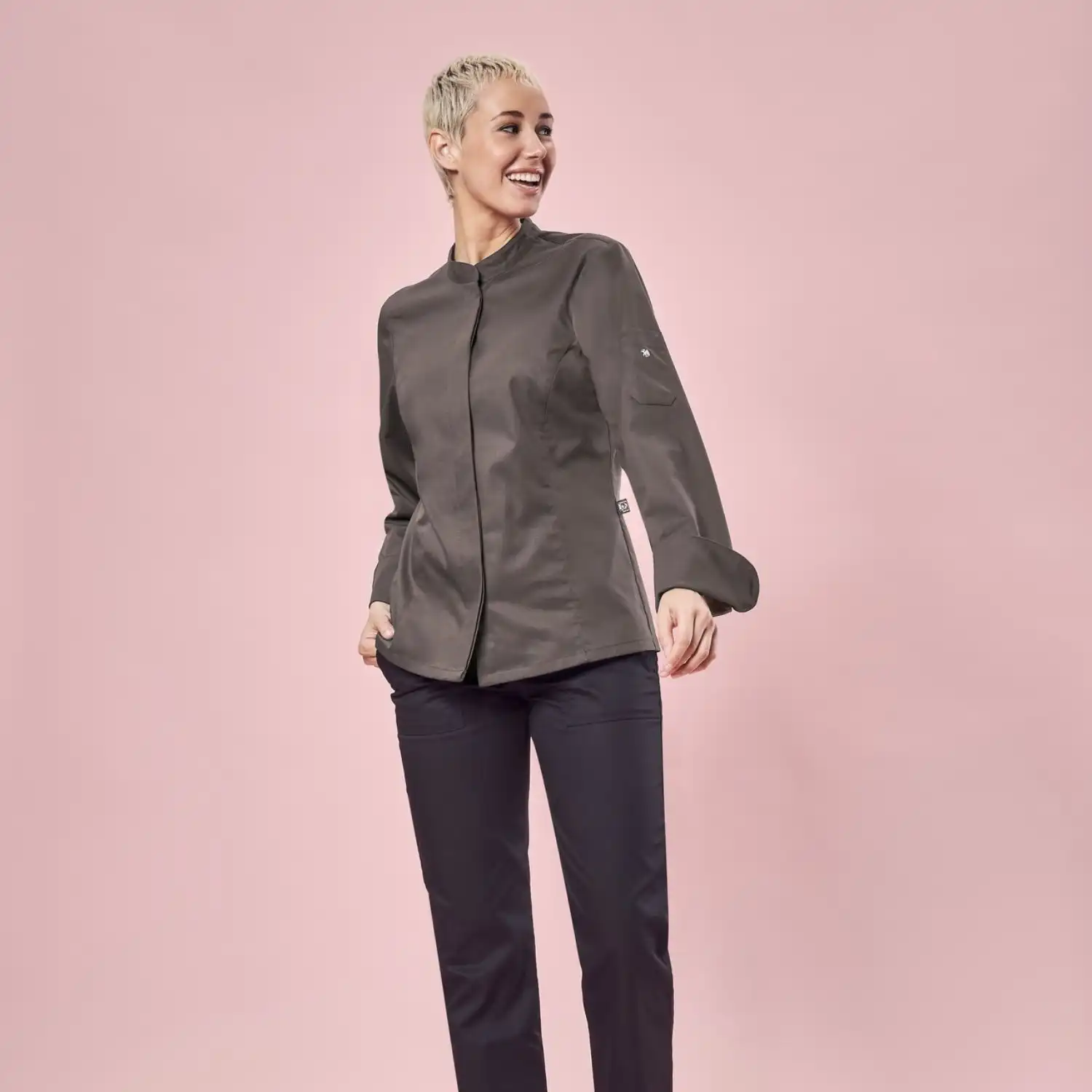 Damen Kochjacke "54001" - GREIFF® in braun, L - Thumbnail 3