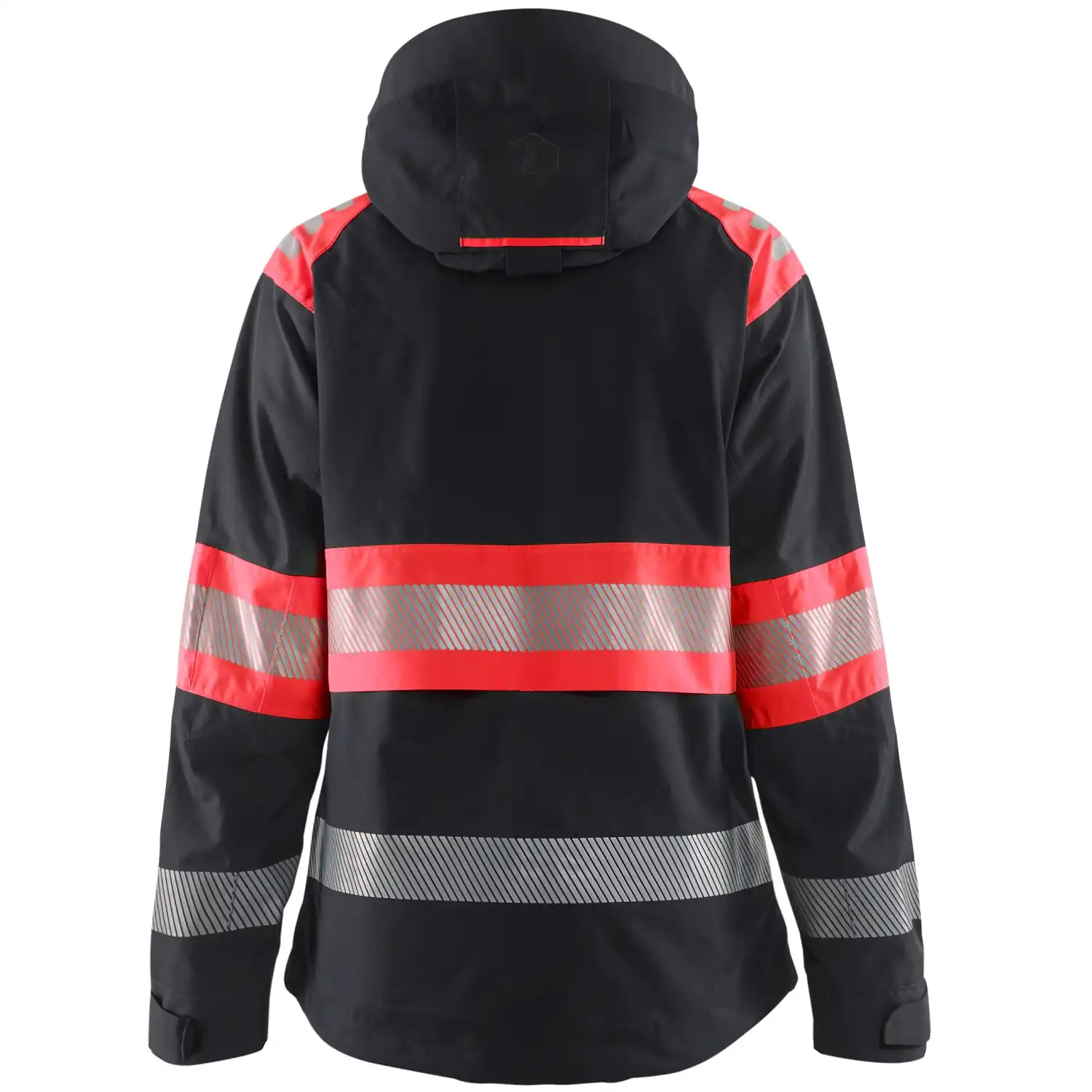 Damen Warnschutz Regenjacke Kl. 1 "4430" in schwarz/rot, 3XL - Thumbnail 2