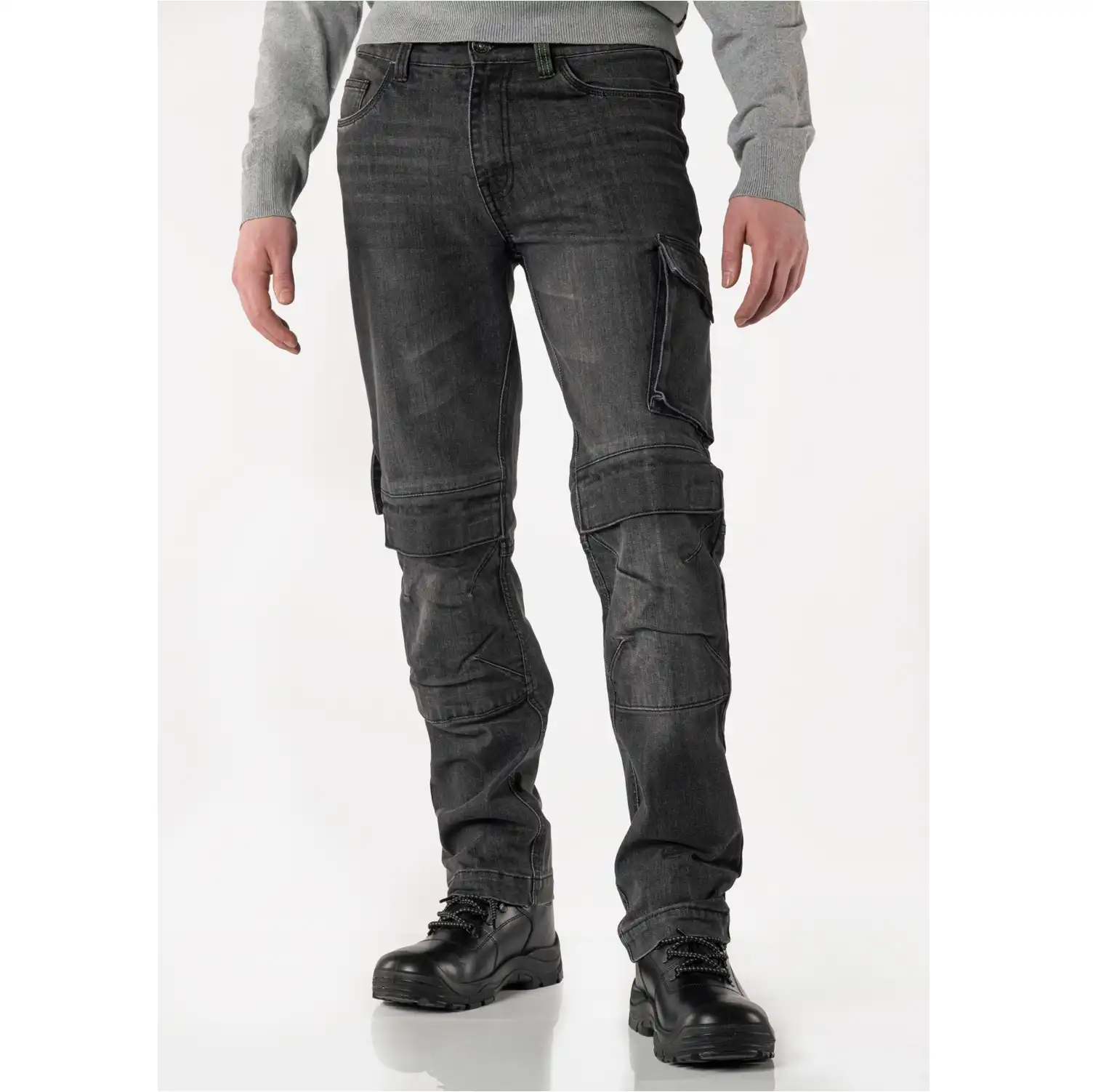 Stretch Jeans "RICK" X35 black/grey in W34L32 - Thumbnail 4