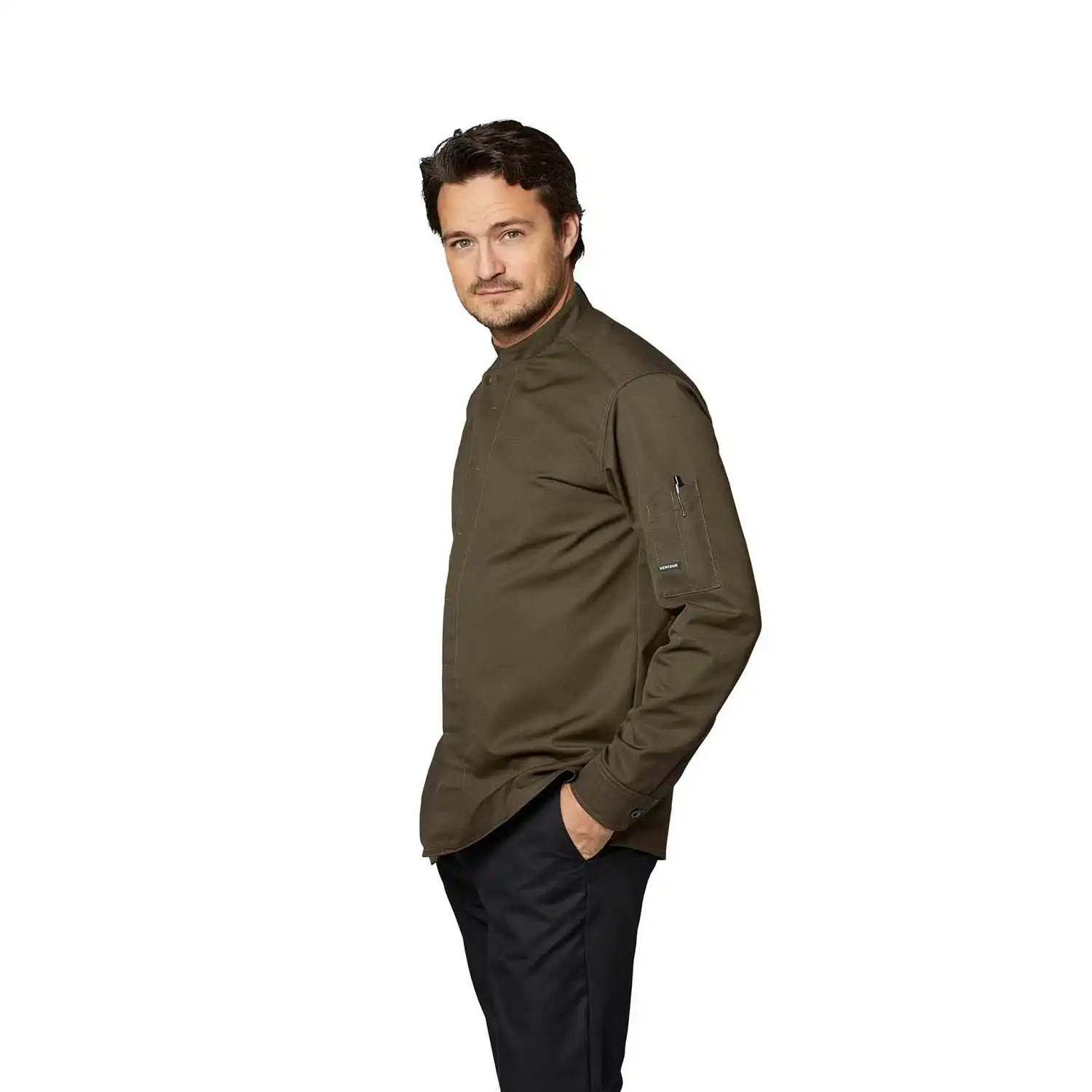 Kochjacke "23515" in olive, XXL - Thumbnail 3