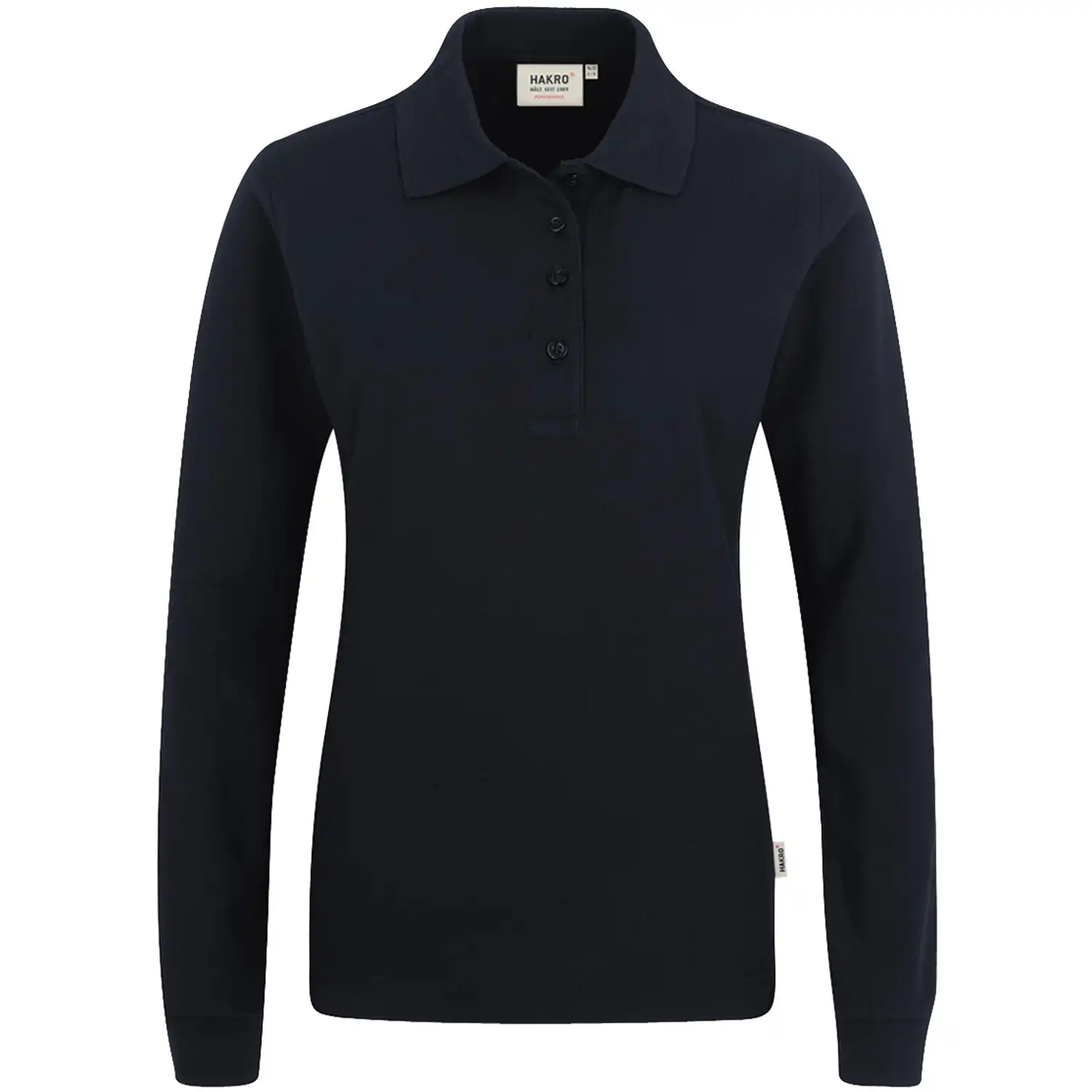 Damen-Langarm-Poloshirt "PERFORMANCE" 215 in schwarz, L - Bild 1