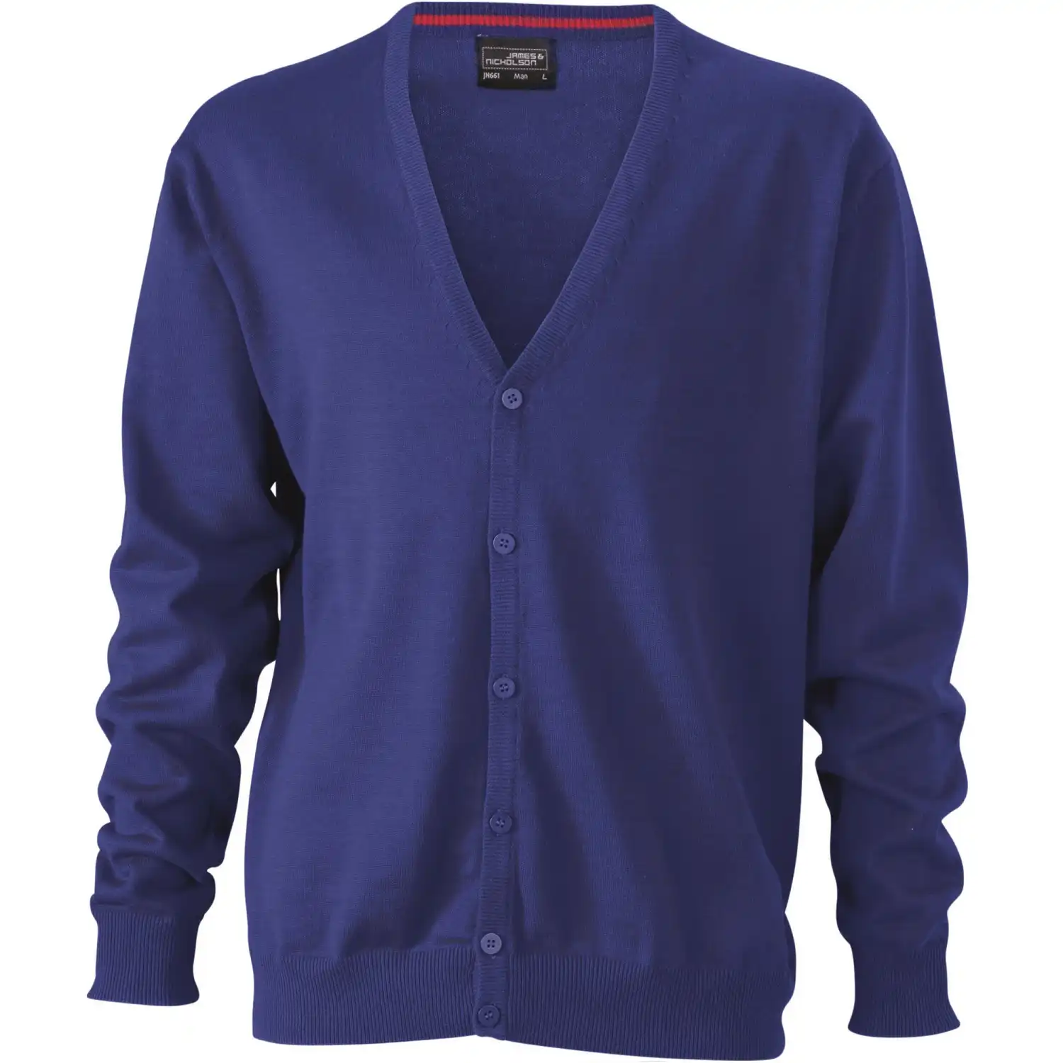 V-Neck Cardigan "JN661" in royal, L - Thumbnail 1