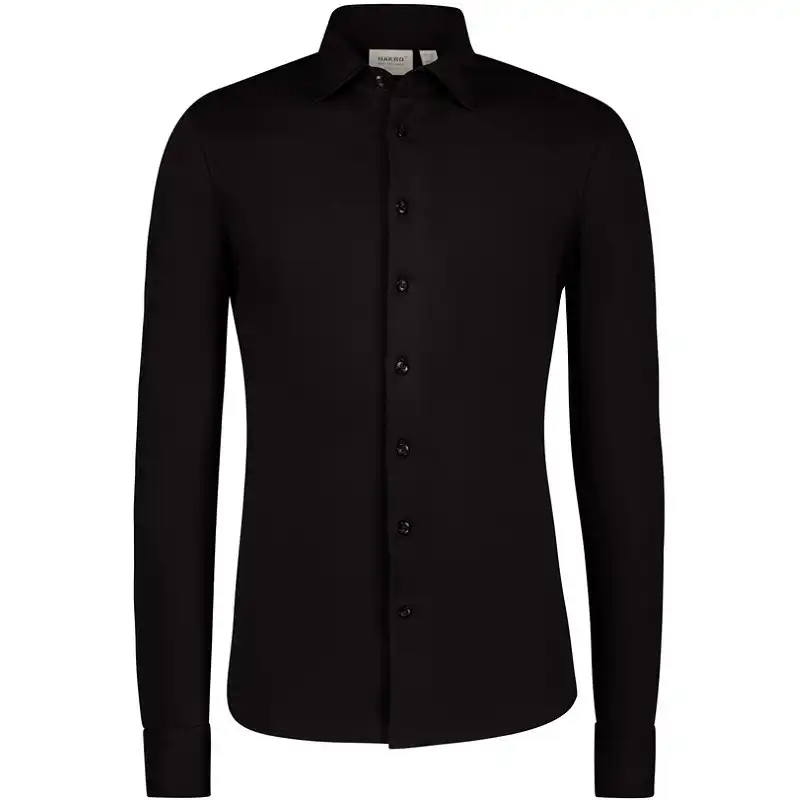 Hemd "COTTON TEC" 137 langarm in schwarz, L - Thumbnail 1